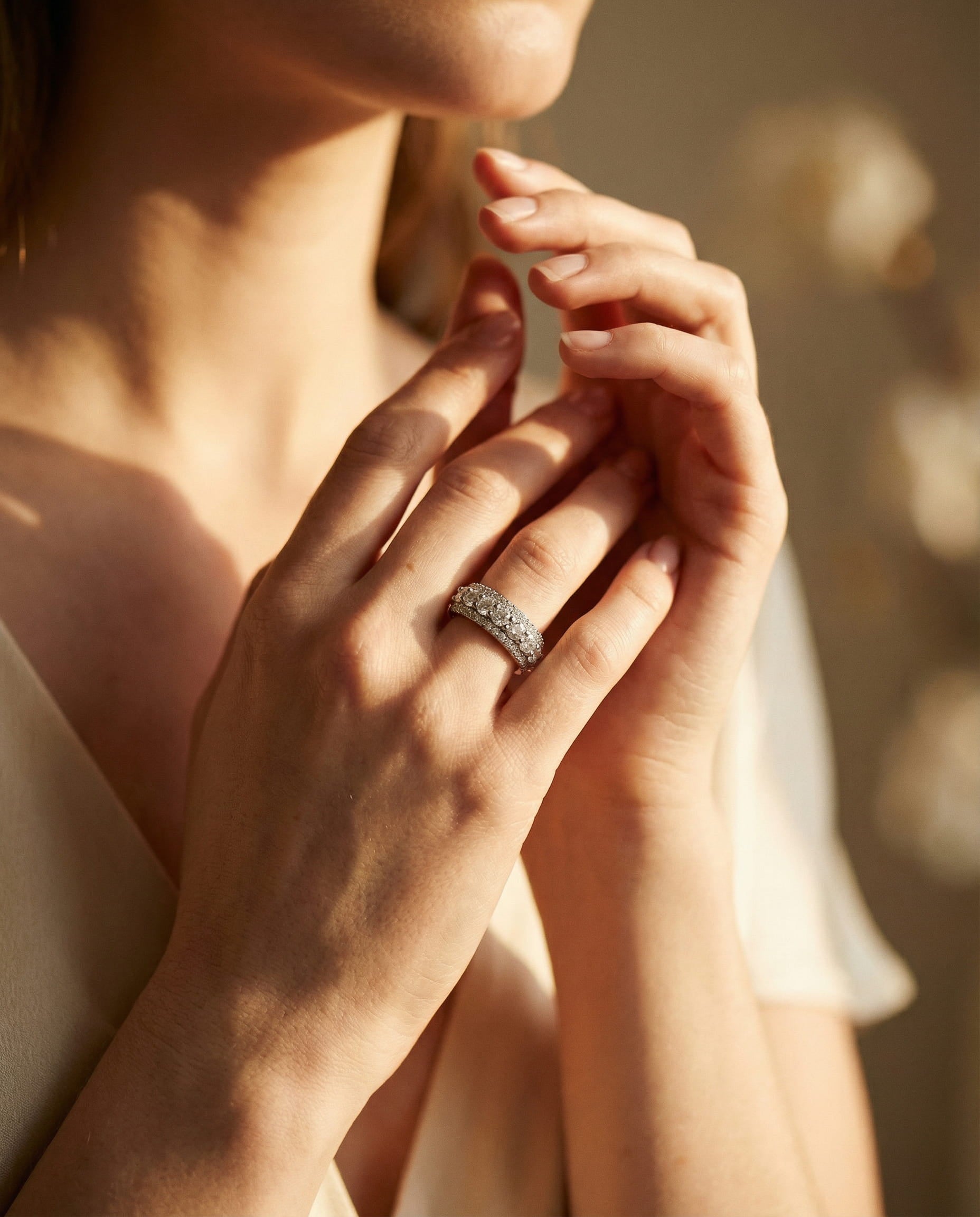 Vintage Silver Eternity Band Ring