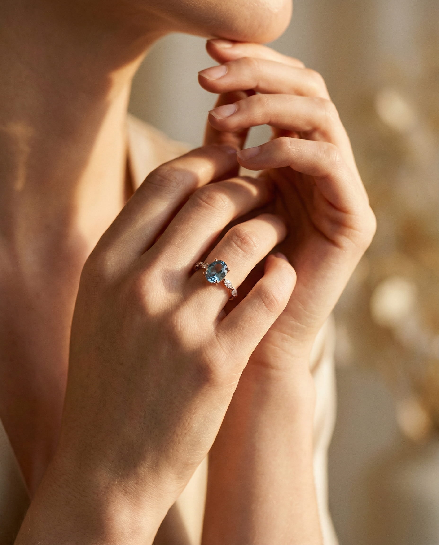 Vintage Rose Gold Sapphire Ring