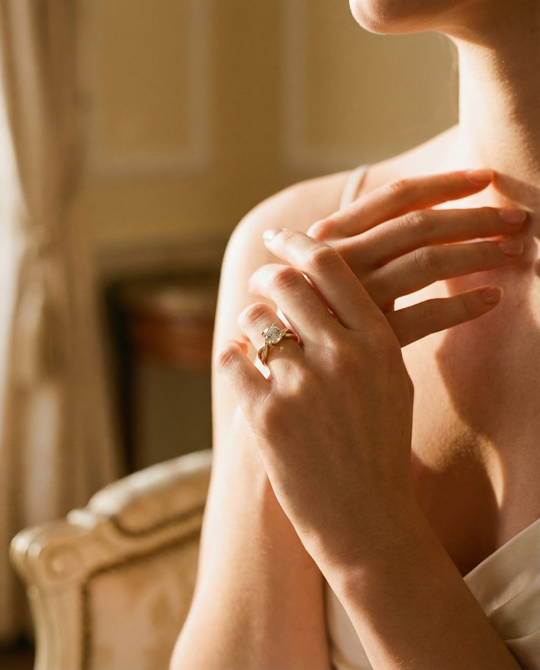 Vintage Gold Braided Cubic Zirconia Ring