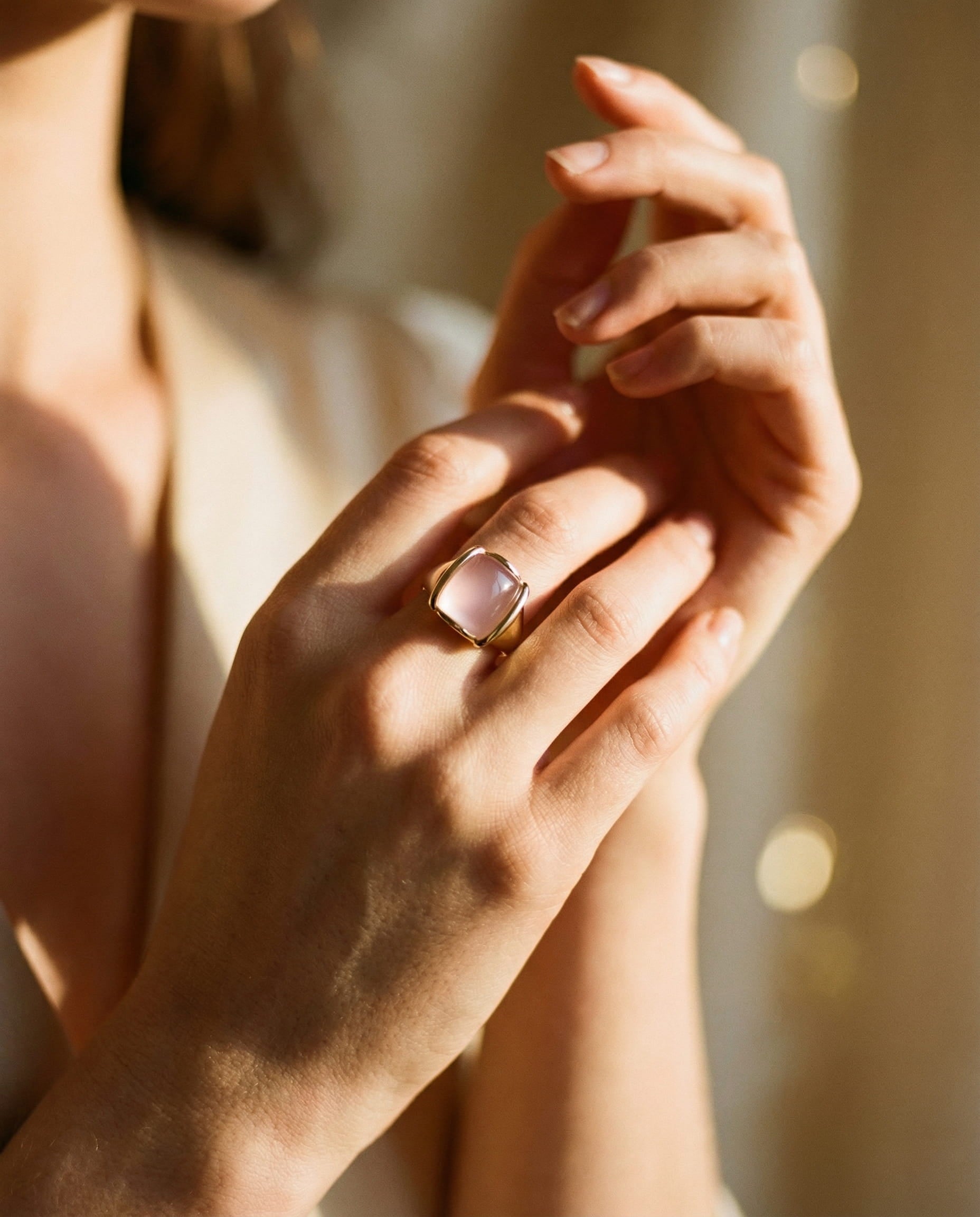 Vintage Rose Gold Square Ring