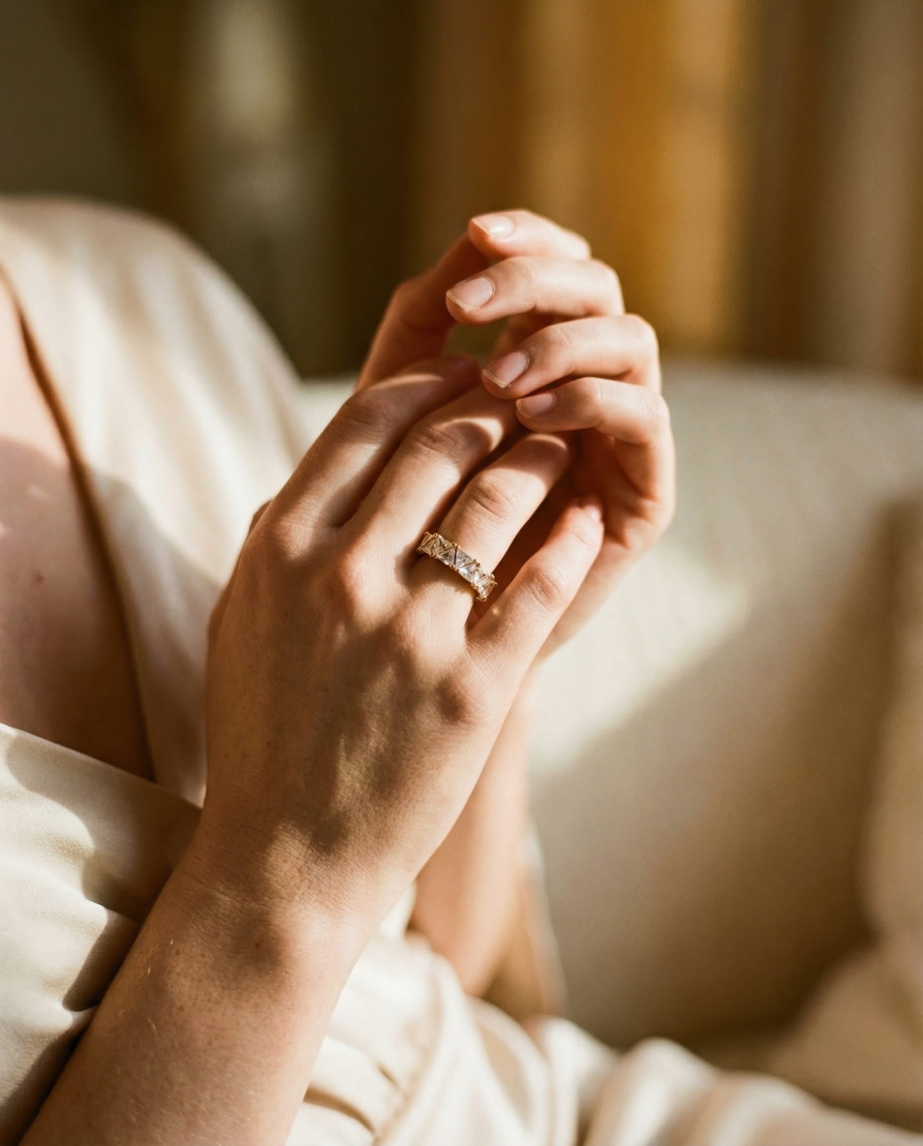 Vintage Triangular Stone Gold Ring