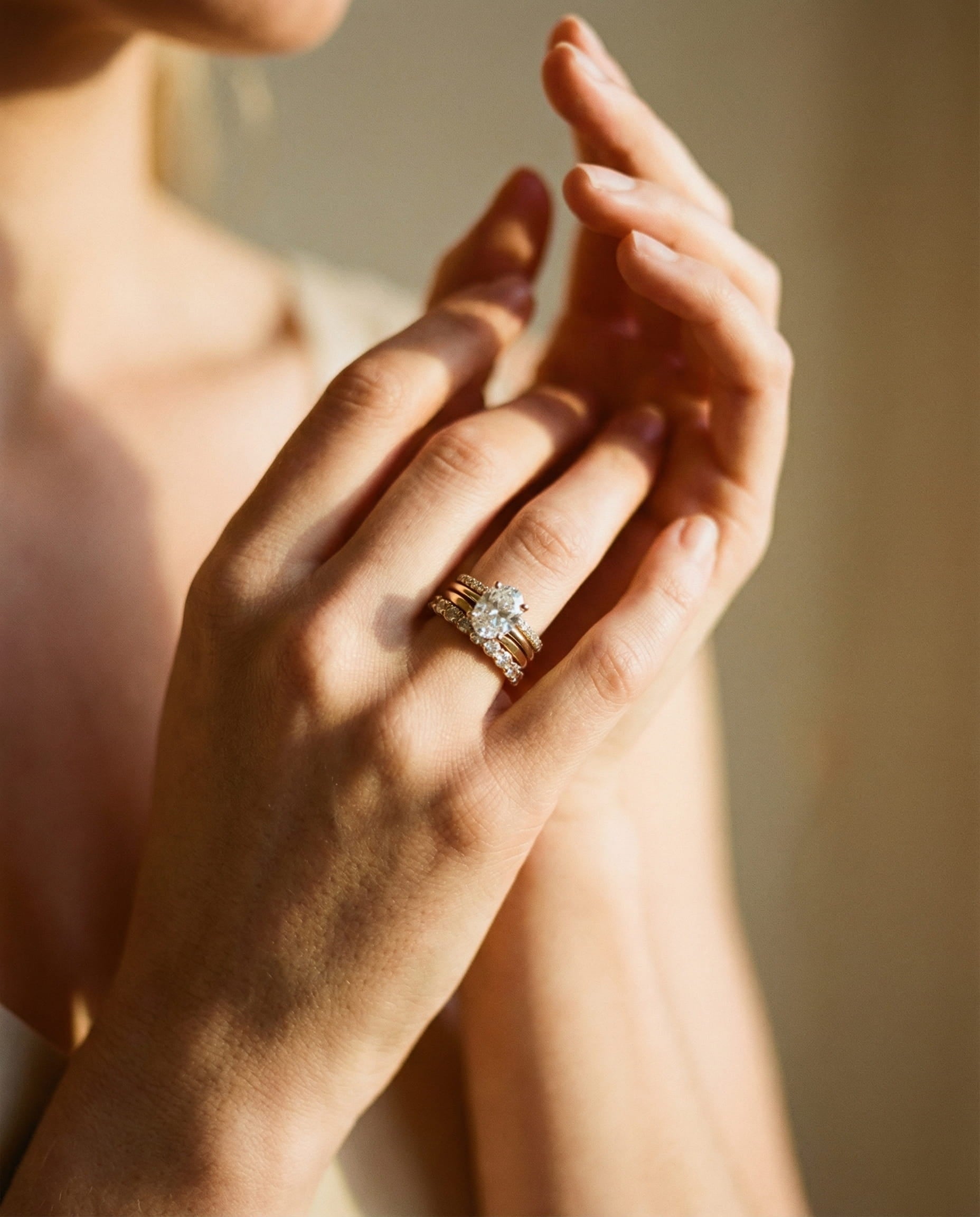 Vintage Sparkling Cubic Zirconia Ring Set