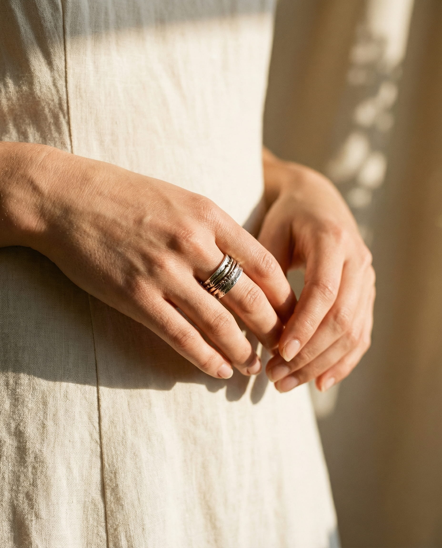 Vintage Rose Gold and Silver Ring