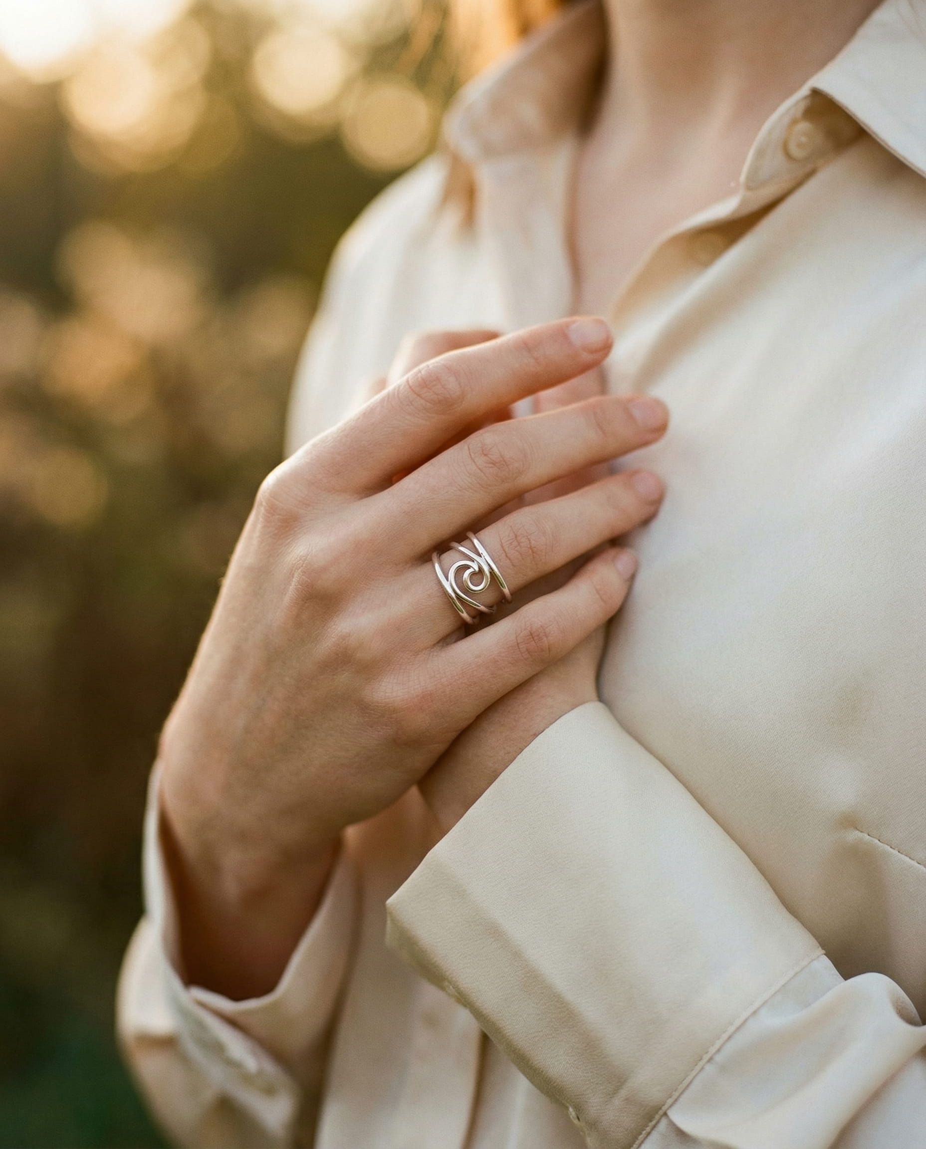 Vintage Silver Wave Ring