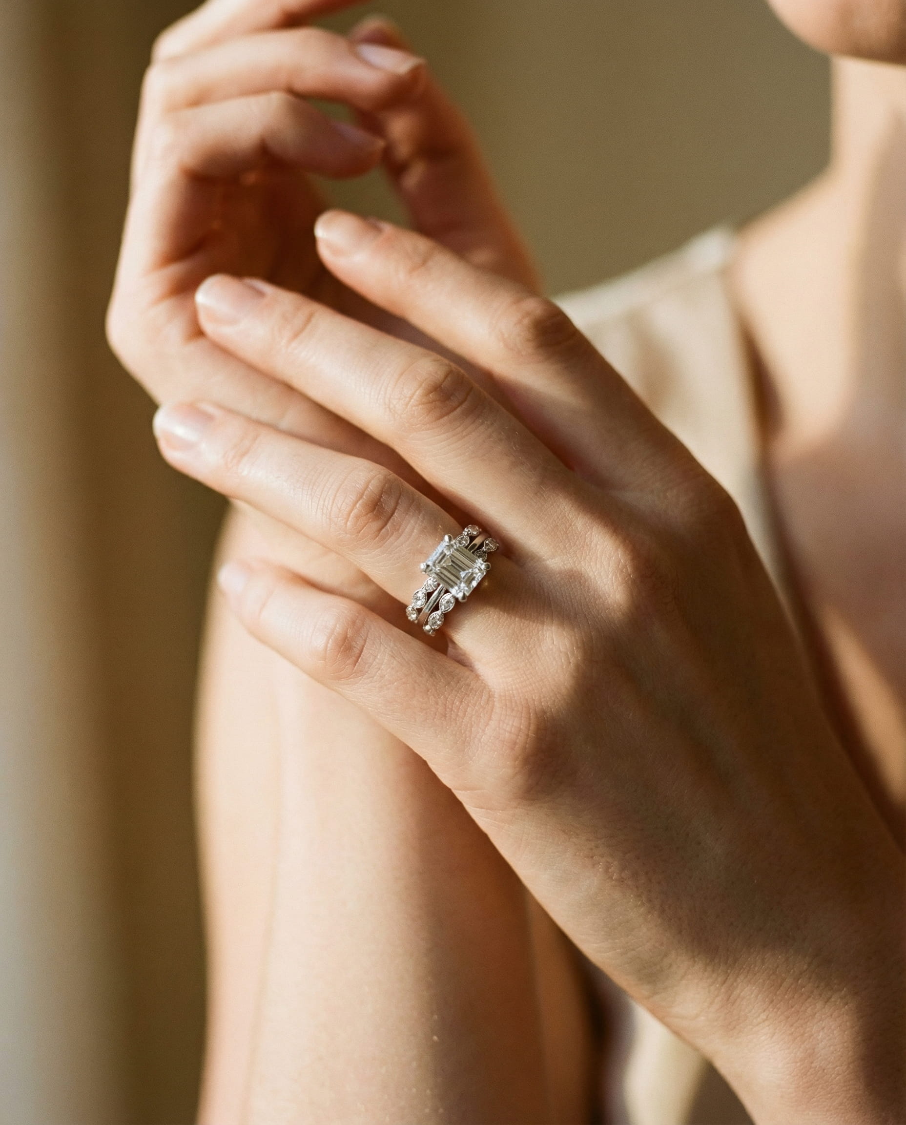 Vintage Sparkling Layered Silver Ring