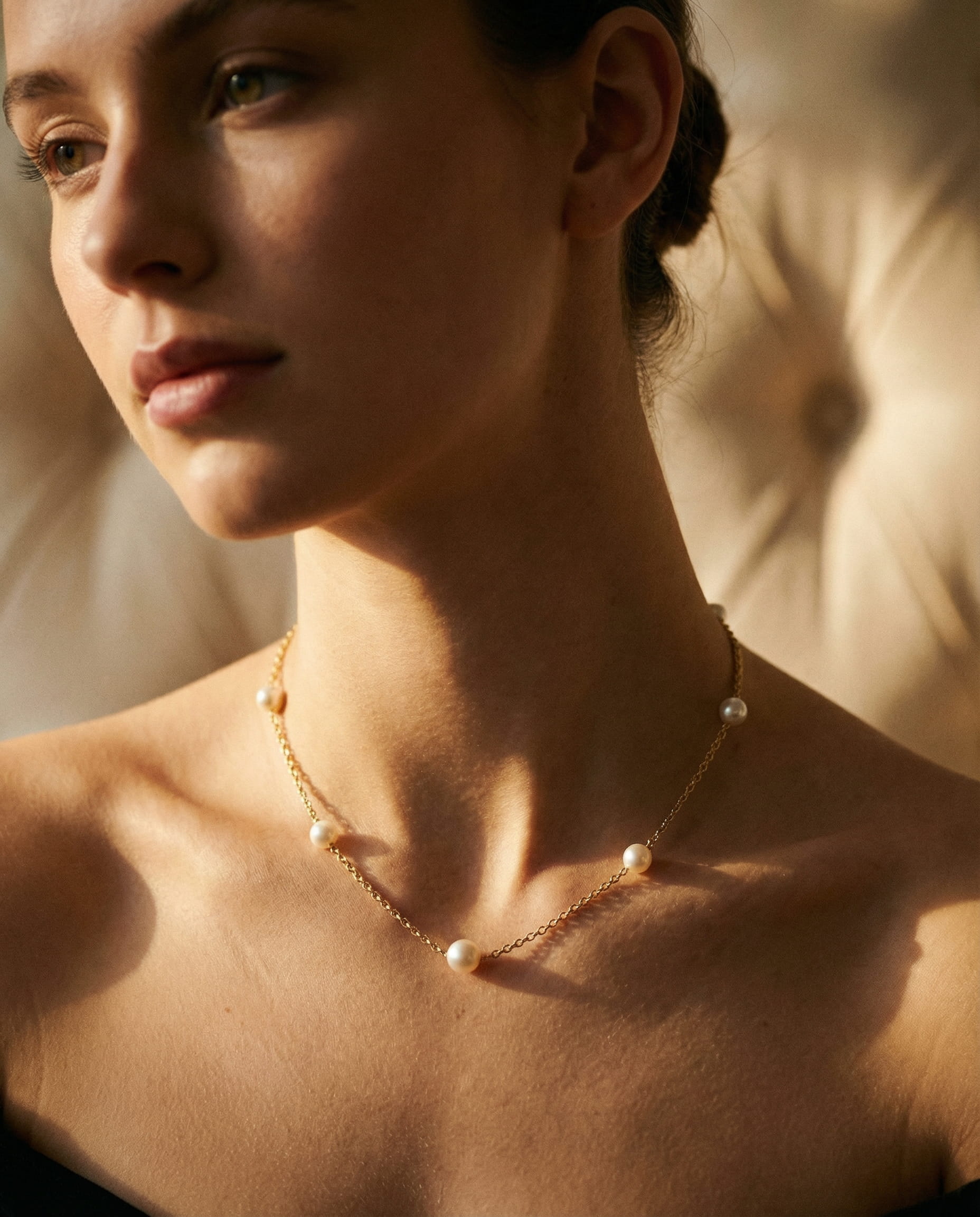 Gold Freshwater Pearl Necklace