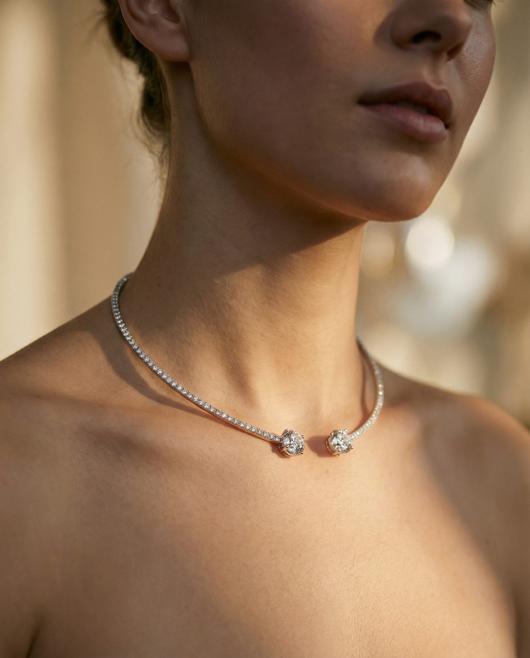 Vintage Double Cubic Zirconia Necklace