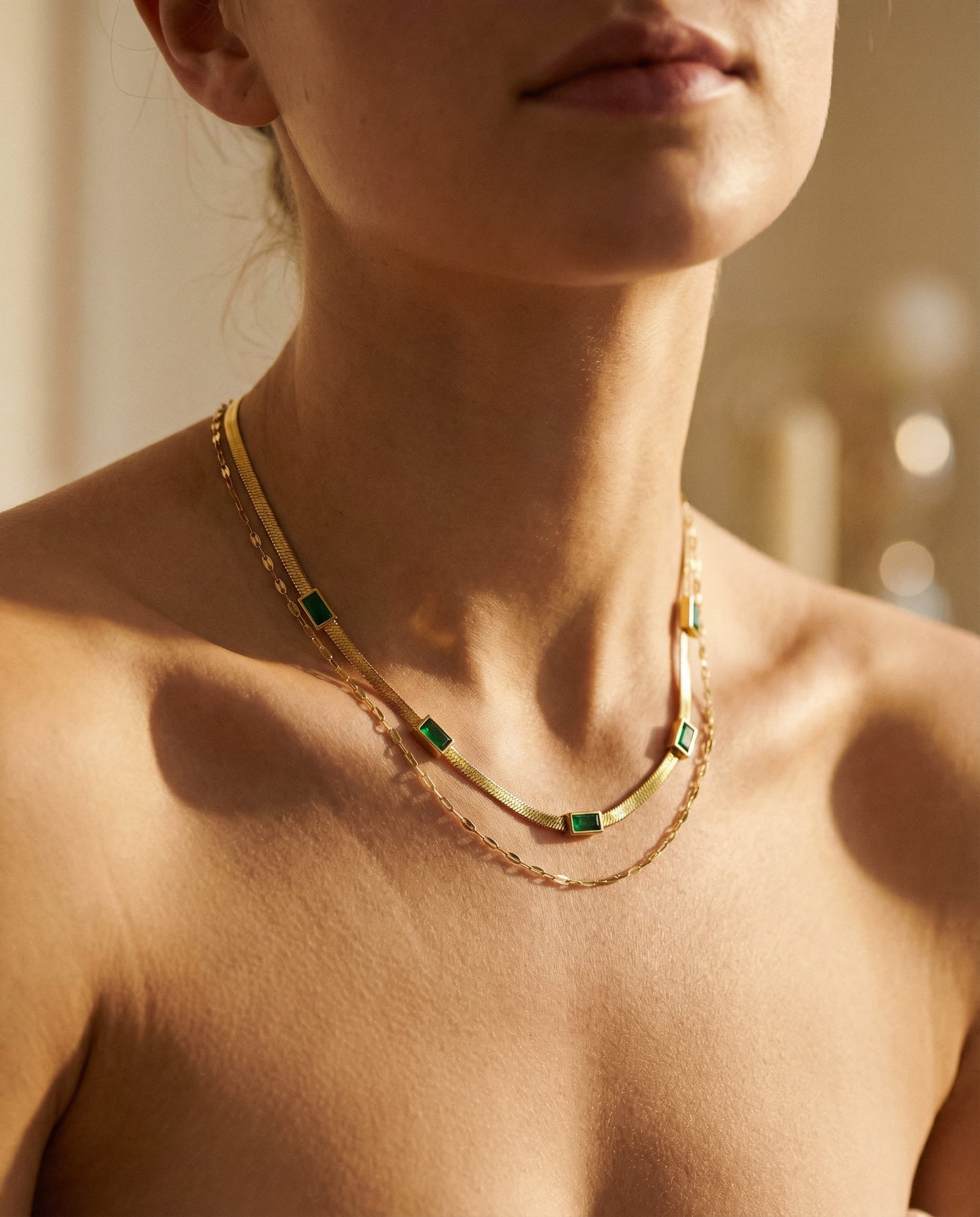 Elegant Green Crystal Necklace