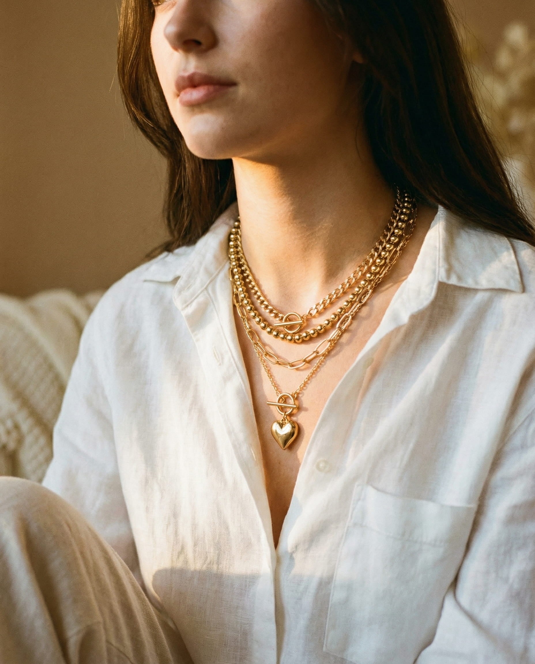 Layered Heart Necklace