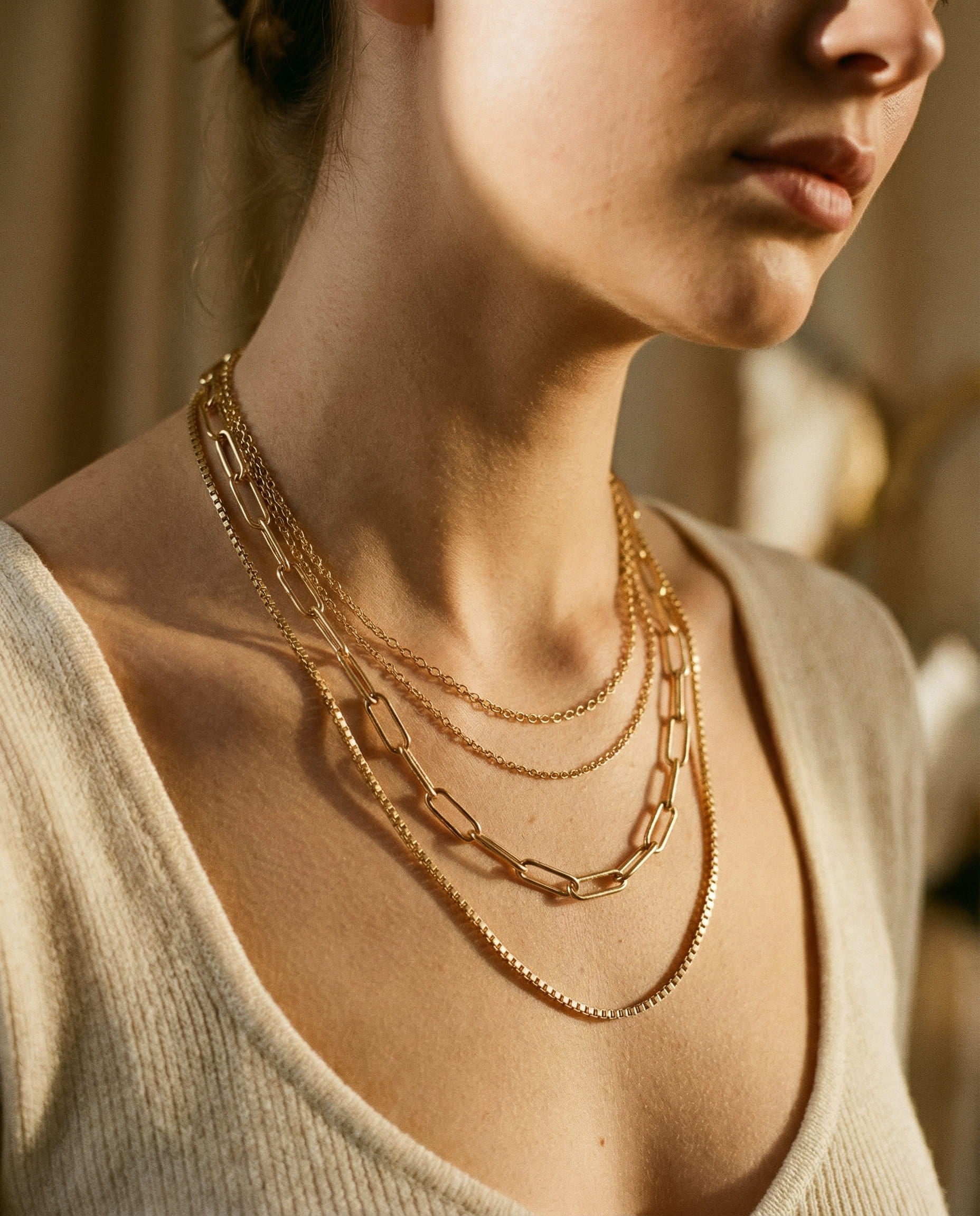 Three-Layer Stainless Steel Necklace