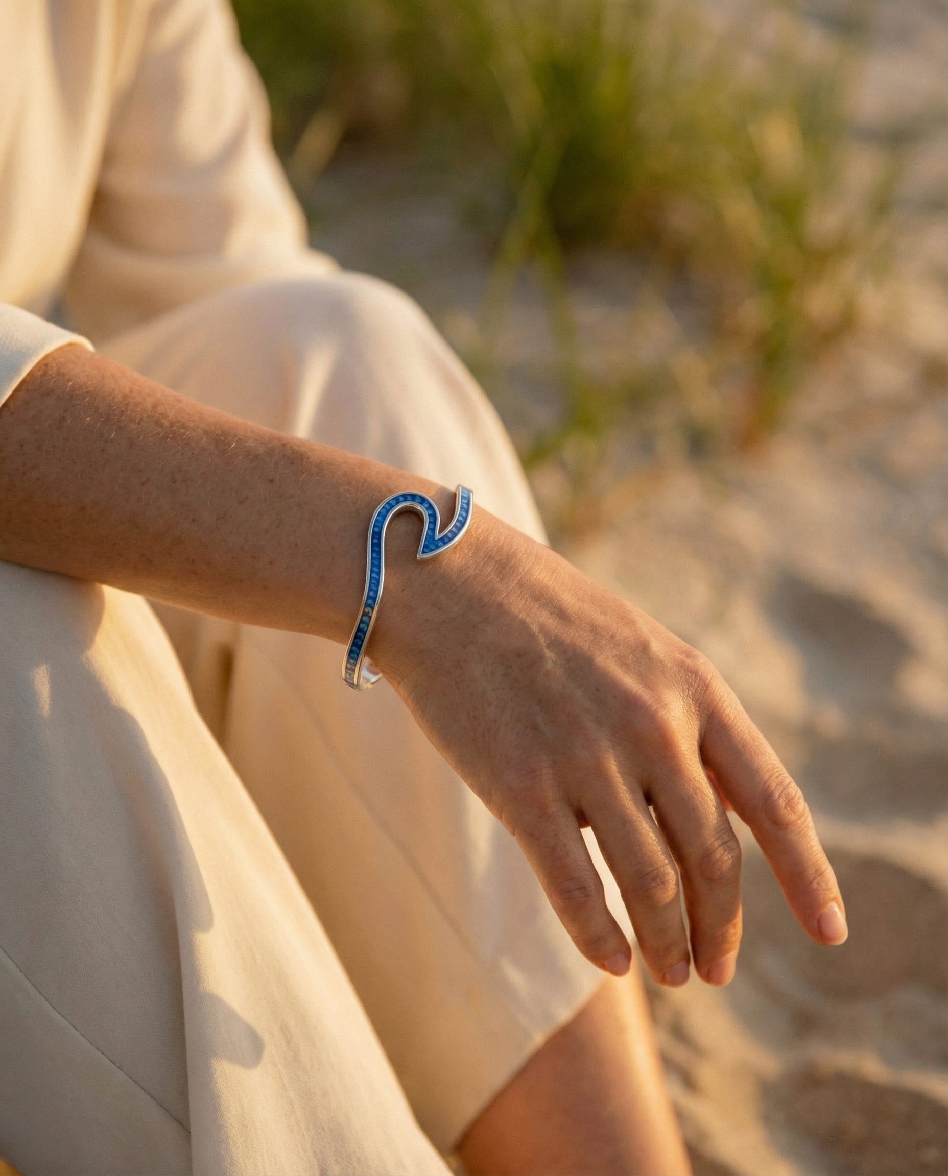 Sea Wave Opal Silver Bracelet