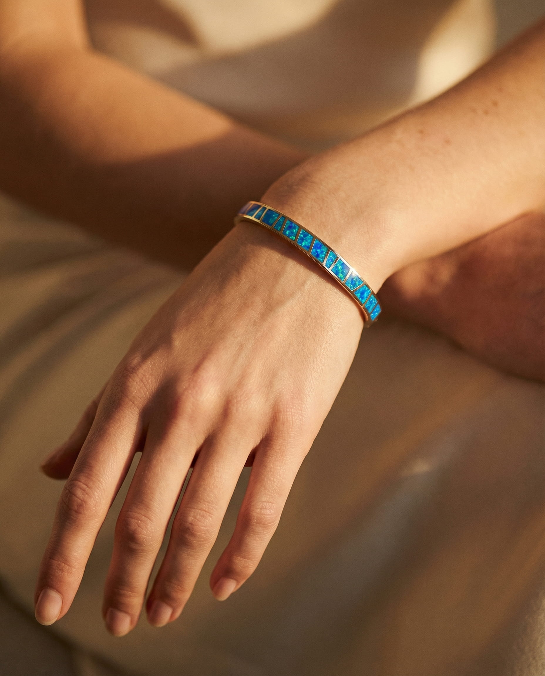 Blue Opal Silver Bracelet