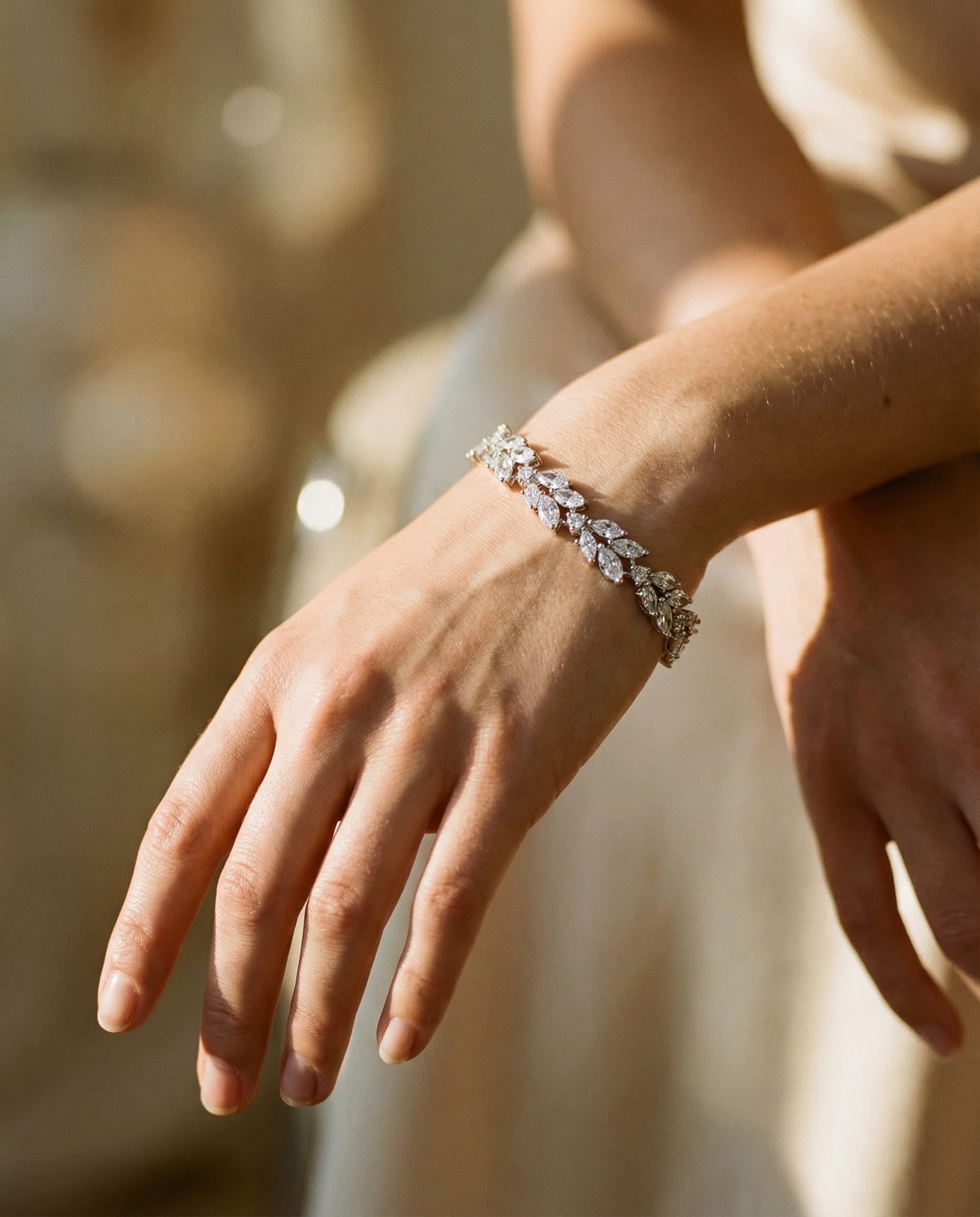 Vintage Sparkling Silver Chain Bracelet