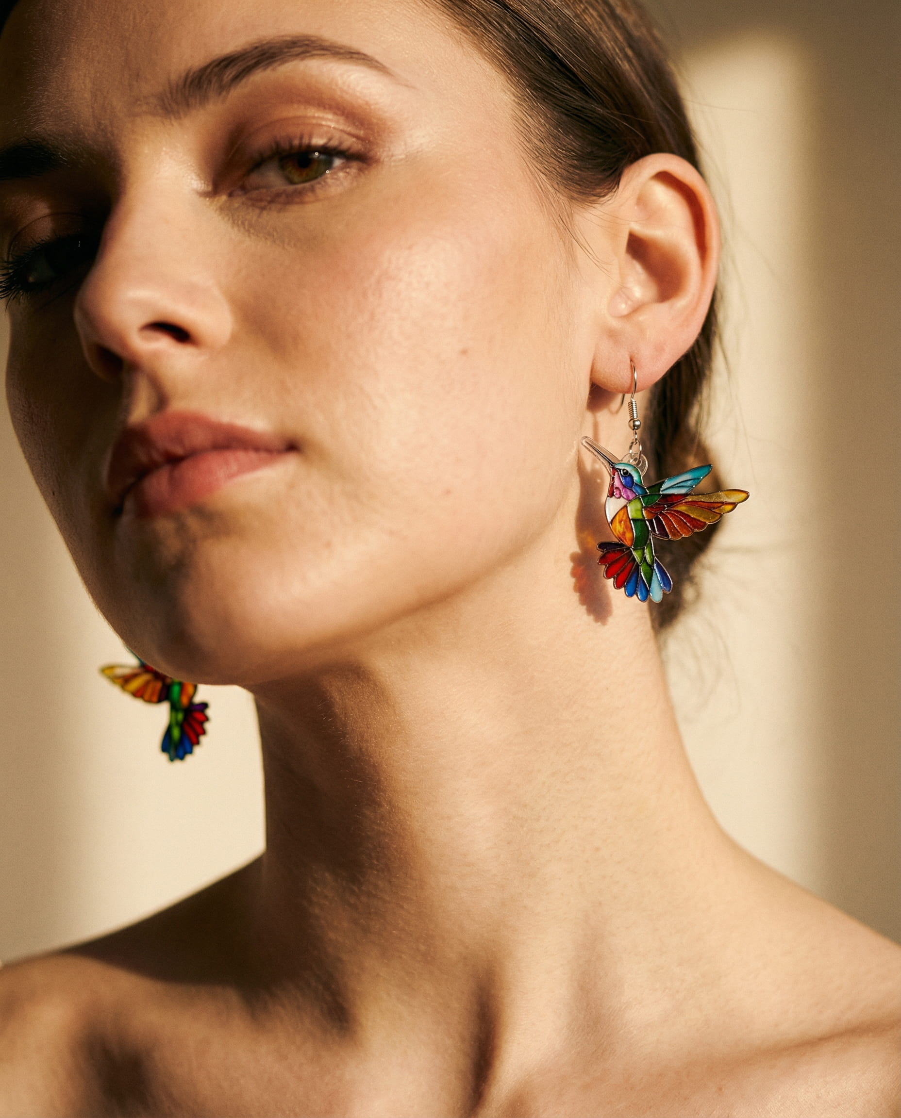 Acrylic Hummingbird Drop Earrings