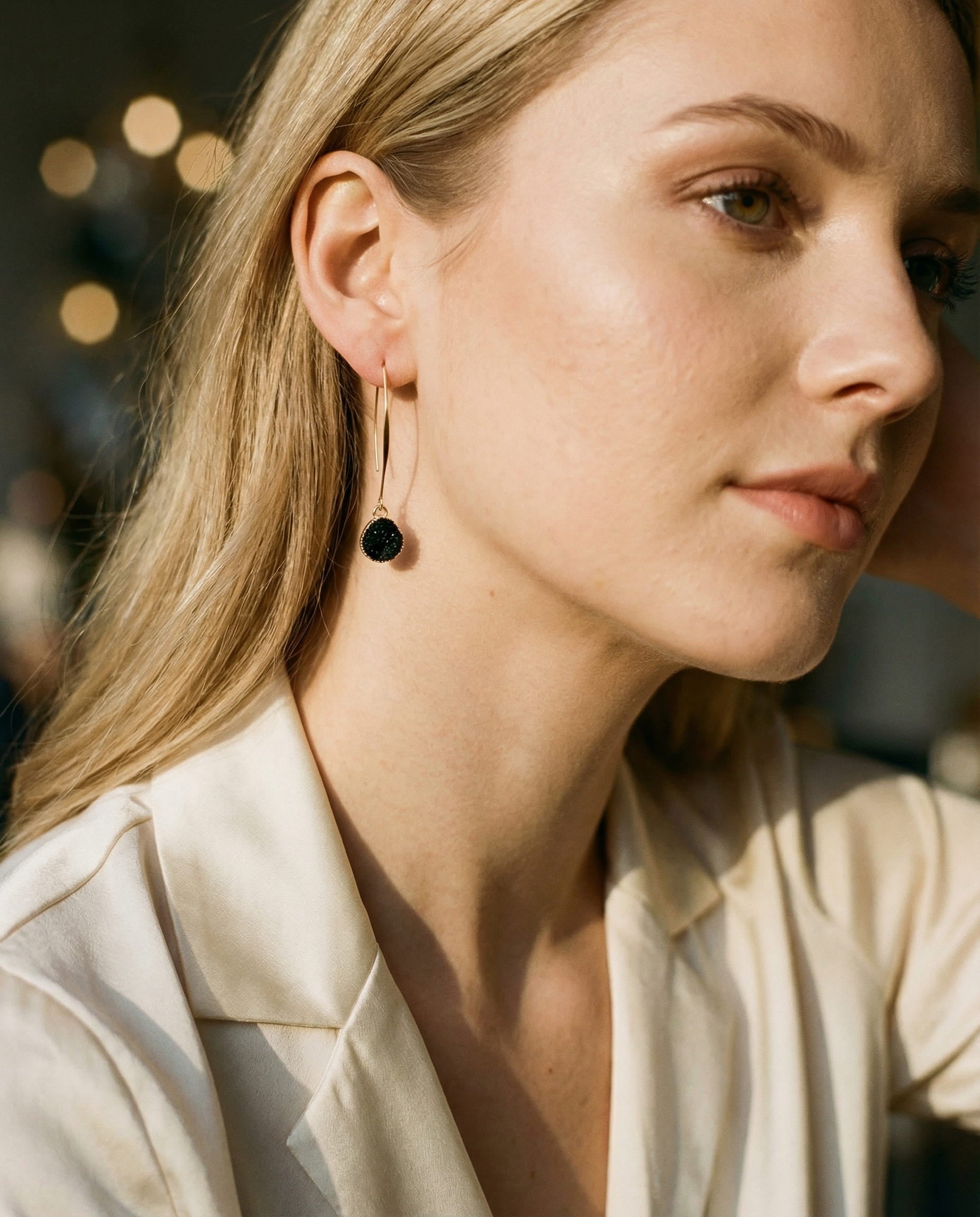 Vintage Gold and Black Earrings