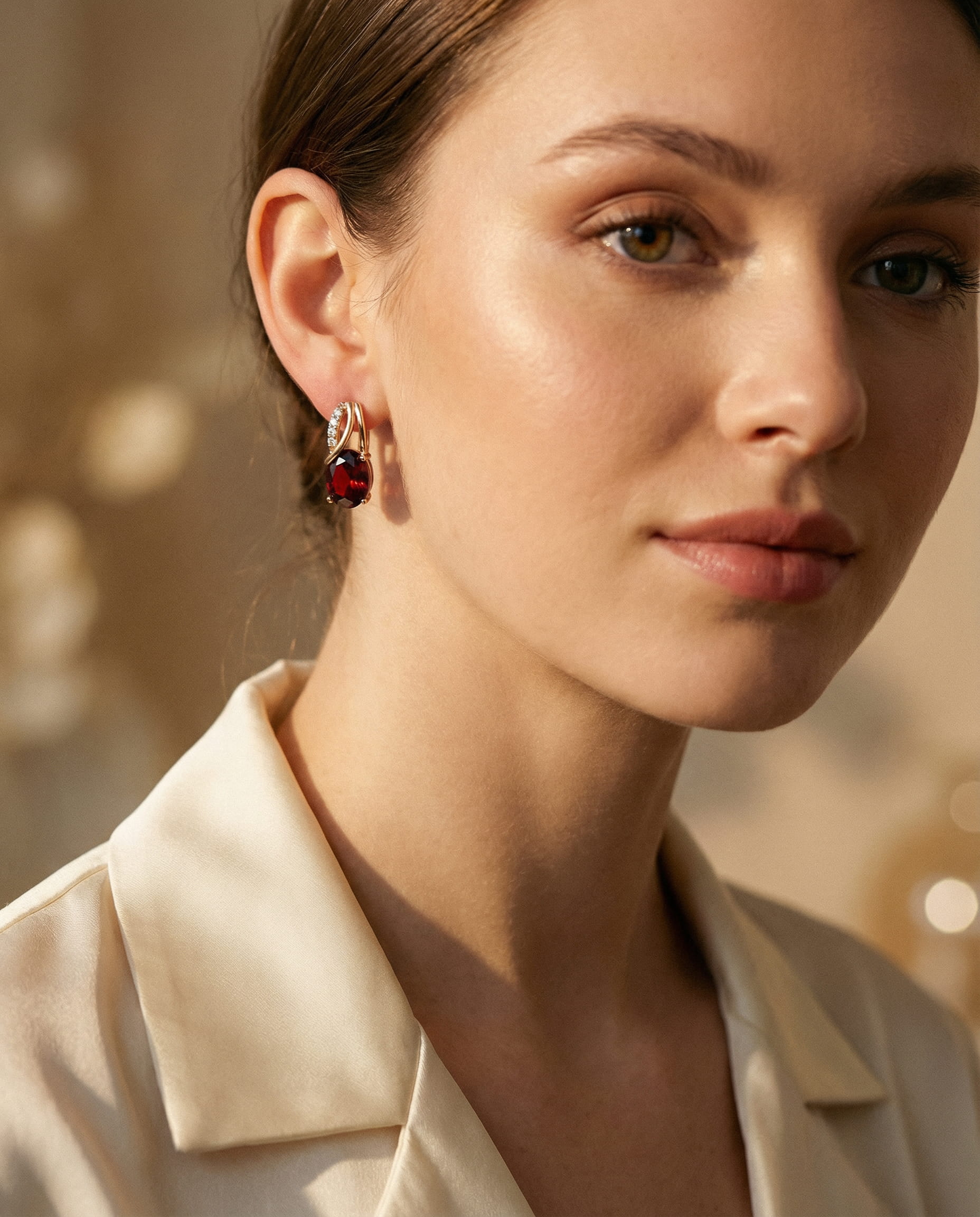 Veressa Ruberine Gold Earrings