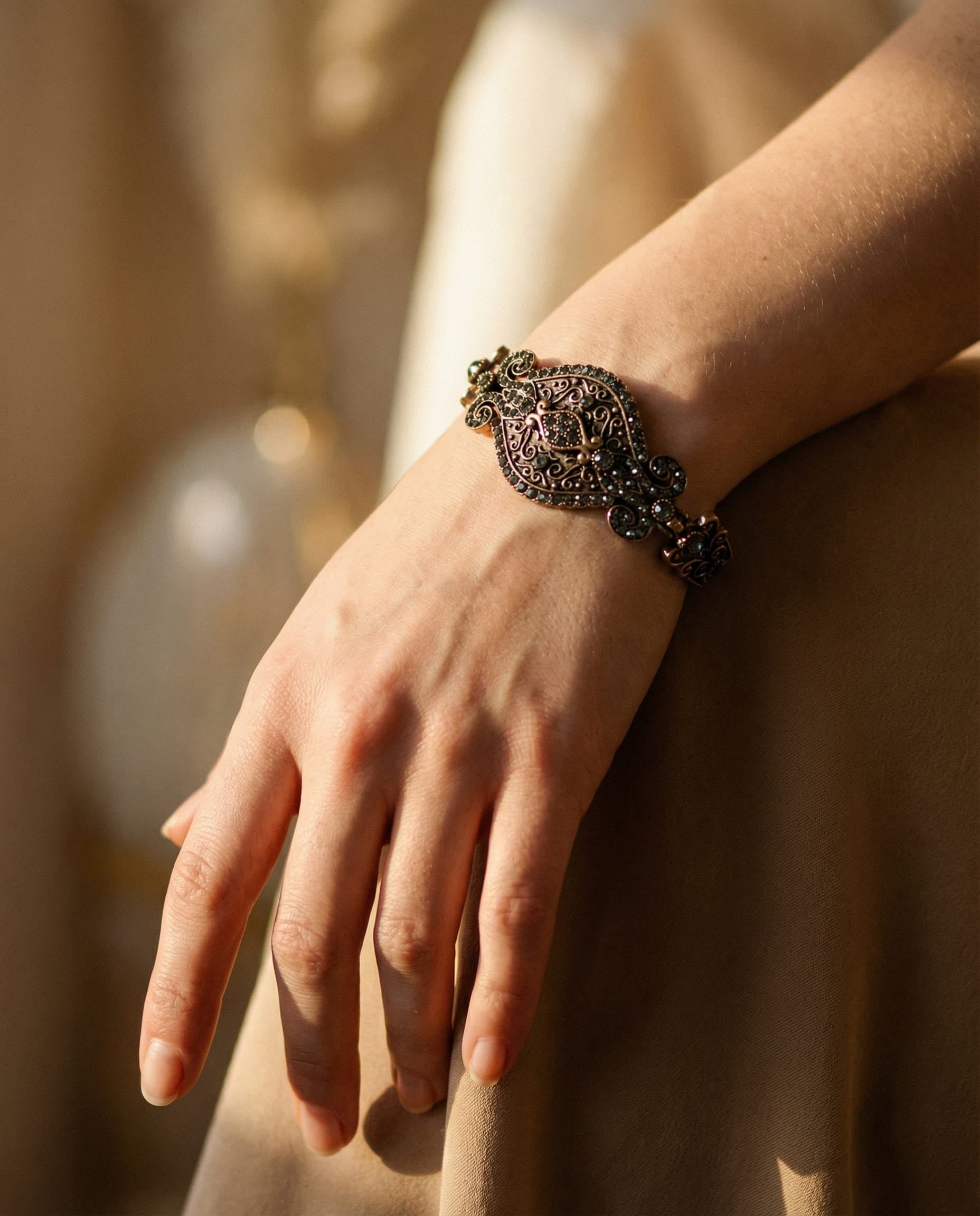 Elegant Black Crystal Bracelet