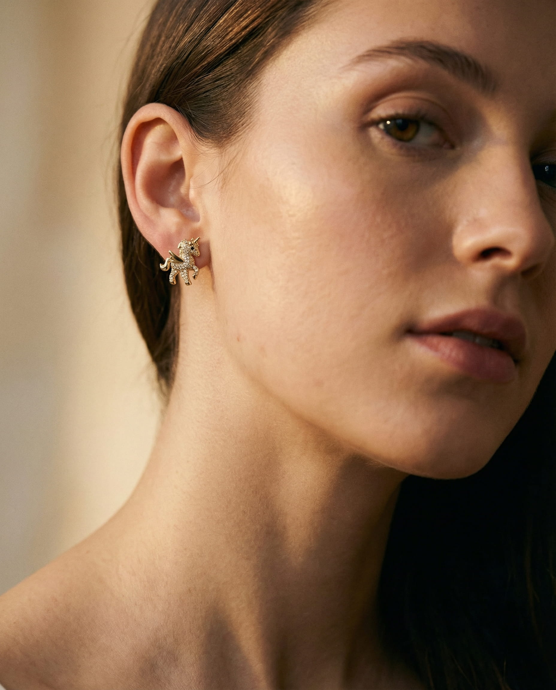 Sparkling Gold Unicorn Earrings