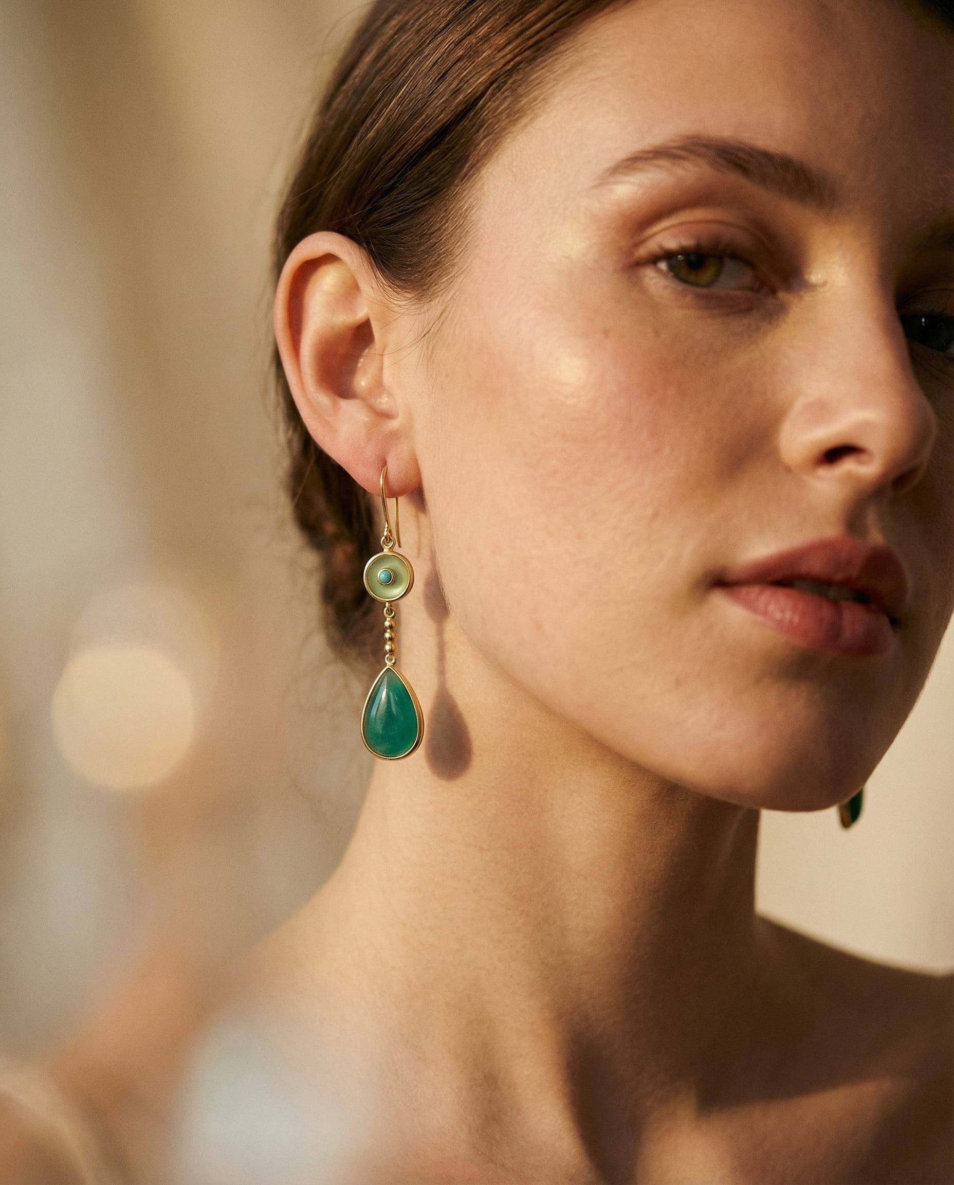 Calista | Blue Stone Drop Earrings