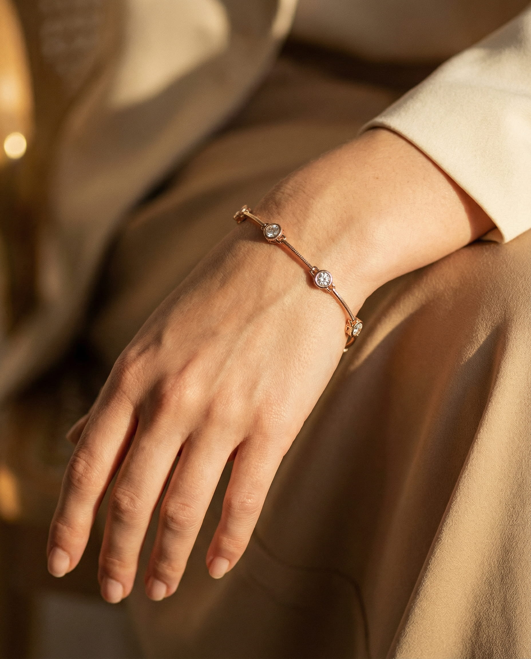 Elegant Gold Cubic Zirconia Bracelet