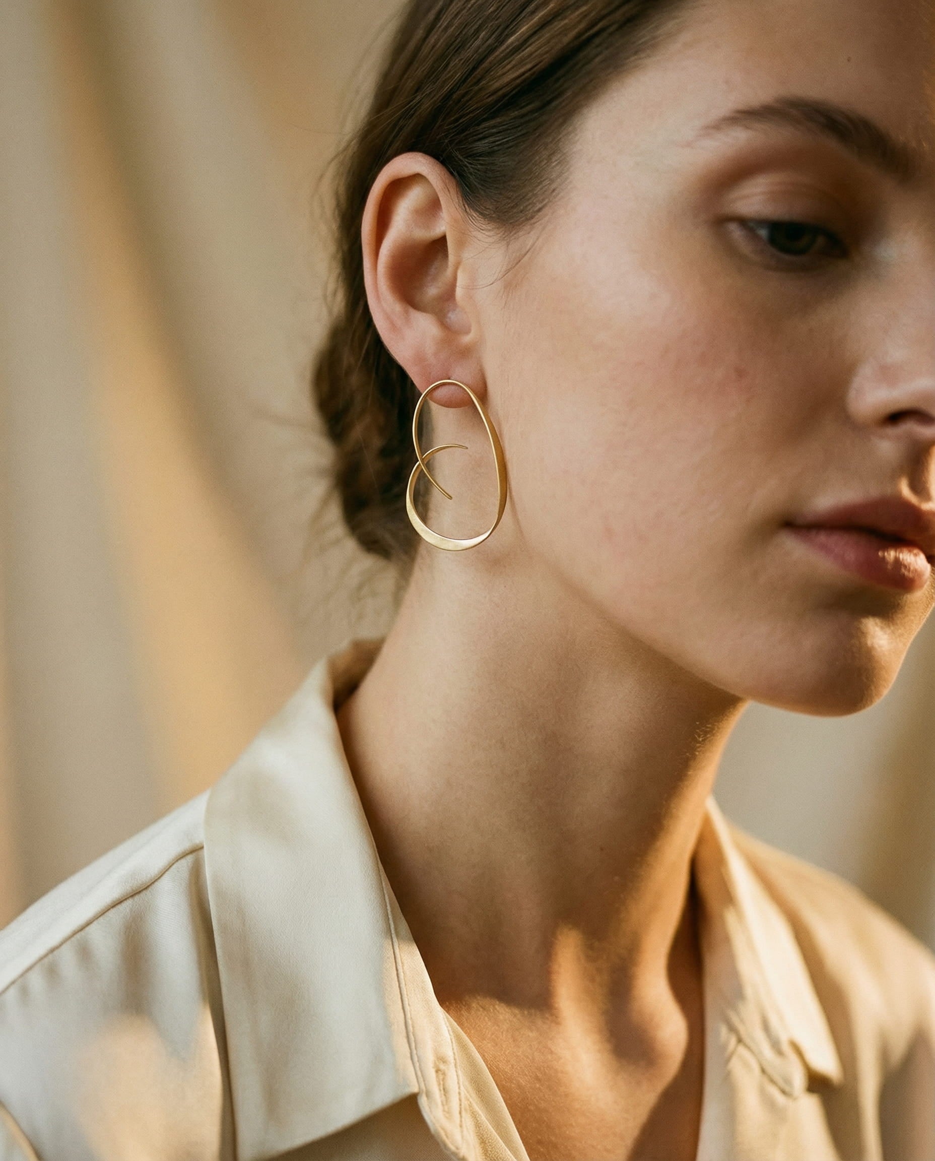 Large Spiral Circle Earrings