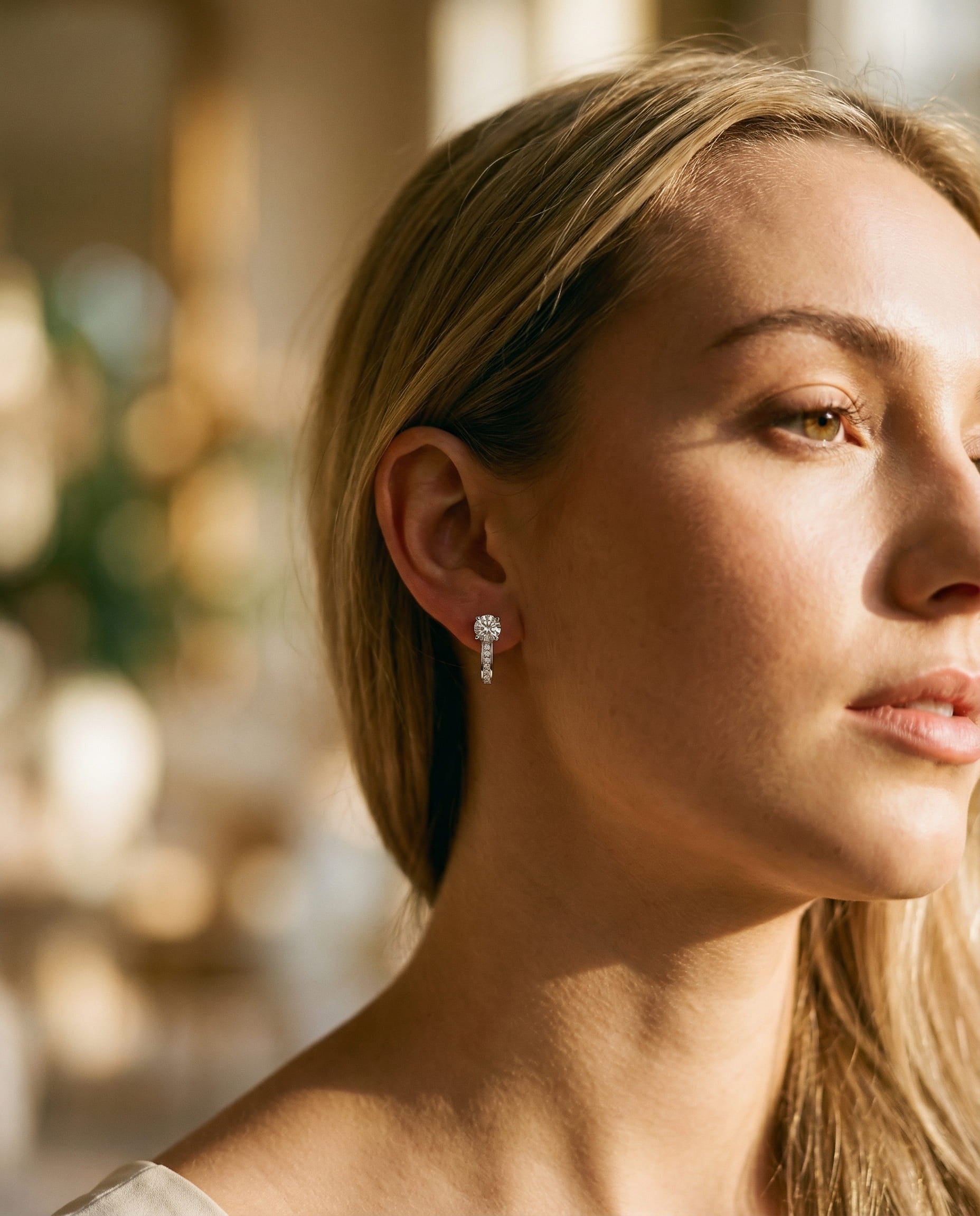 Moissanite Hoop Earrings