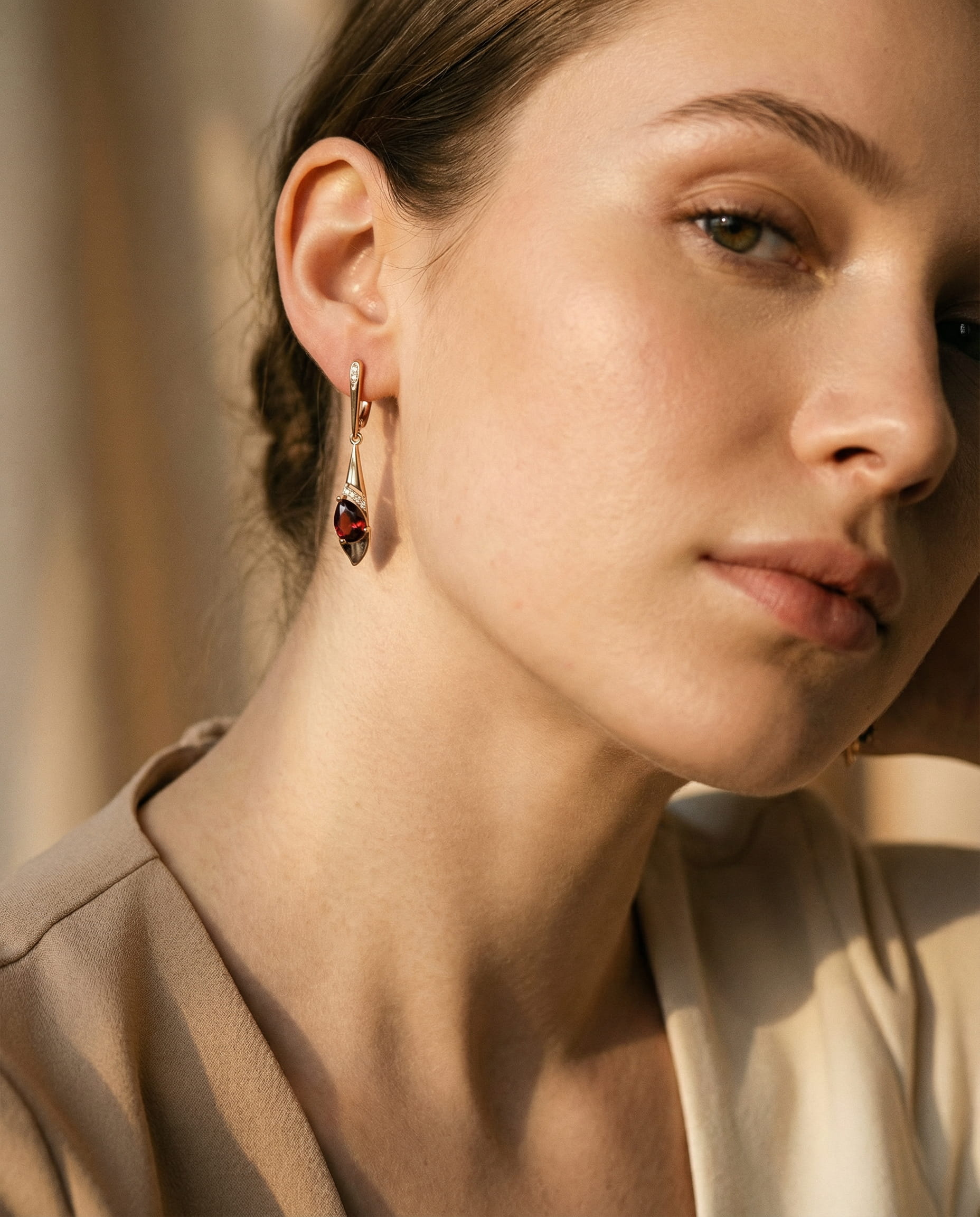 Elegant Red Crystal Earrings