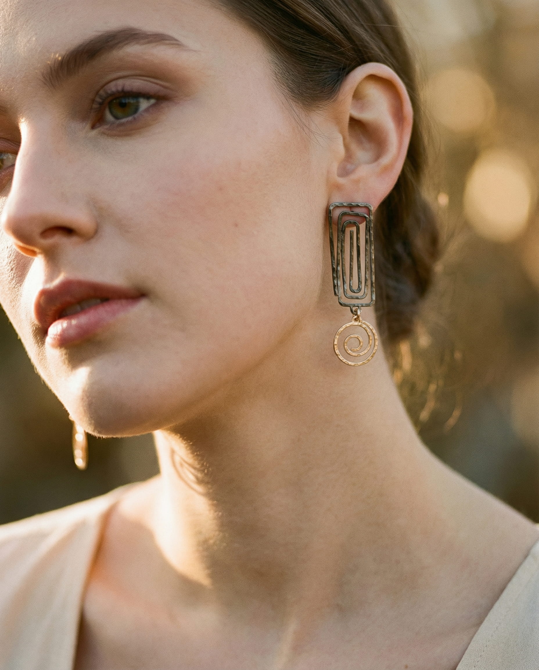 Elegant Gold and Silver Earrings