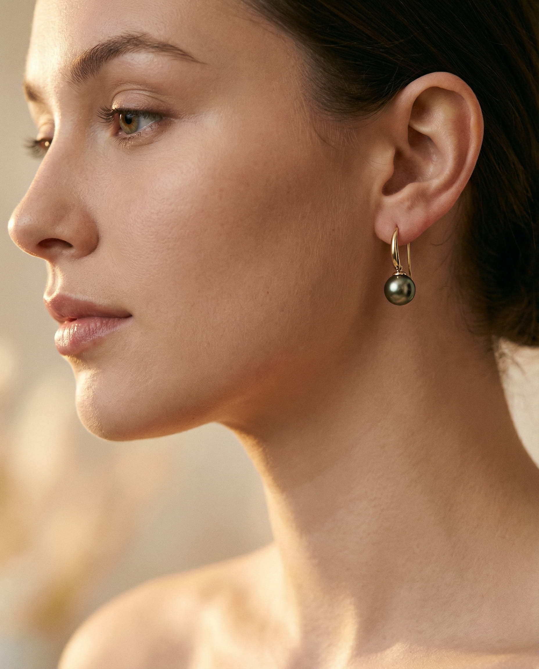 Elegant Olive Pearl Earrings