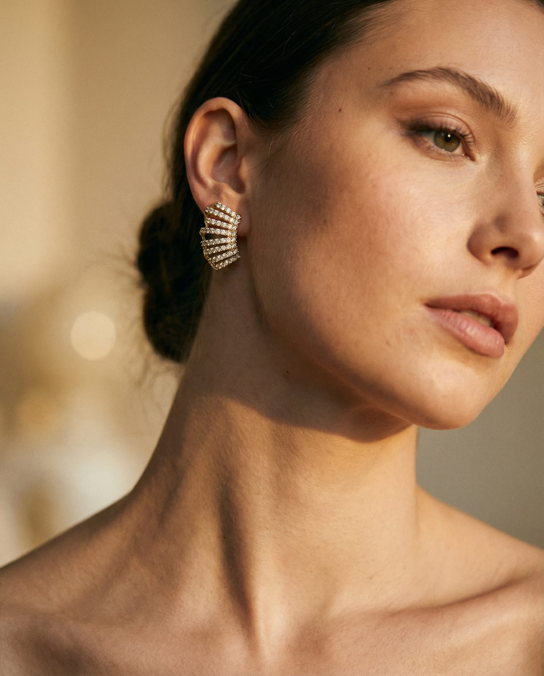 Gold Pearl Hoop Earrings