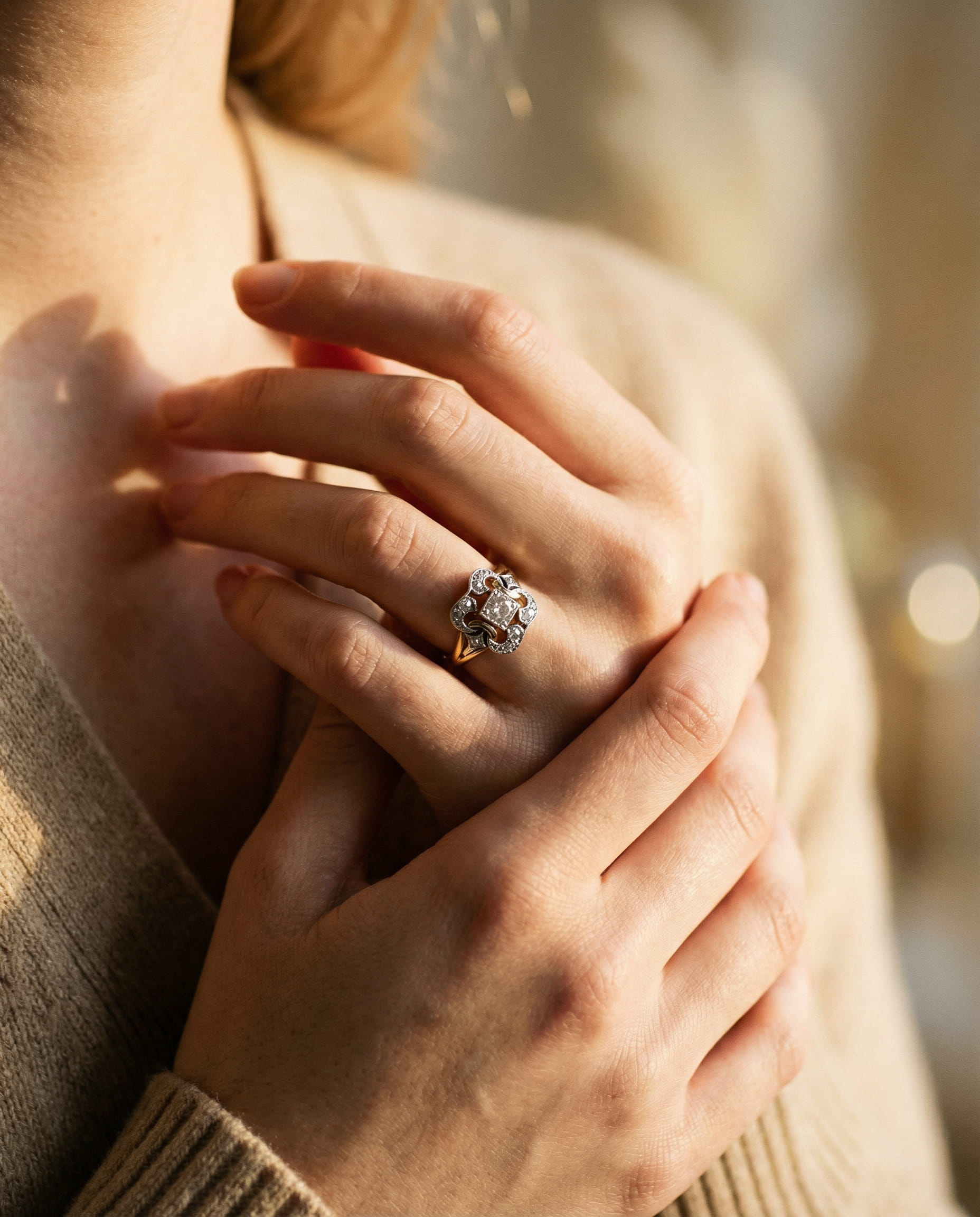 Vintage Gold Cubic Zirconia Ring