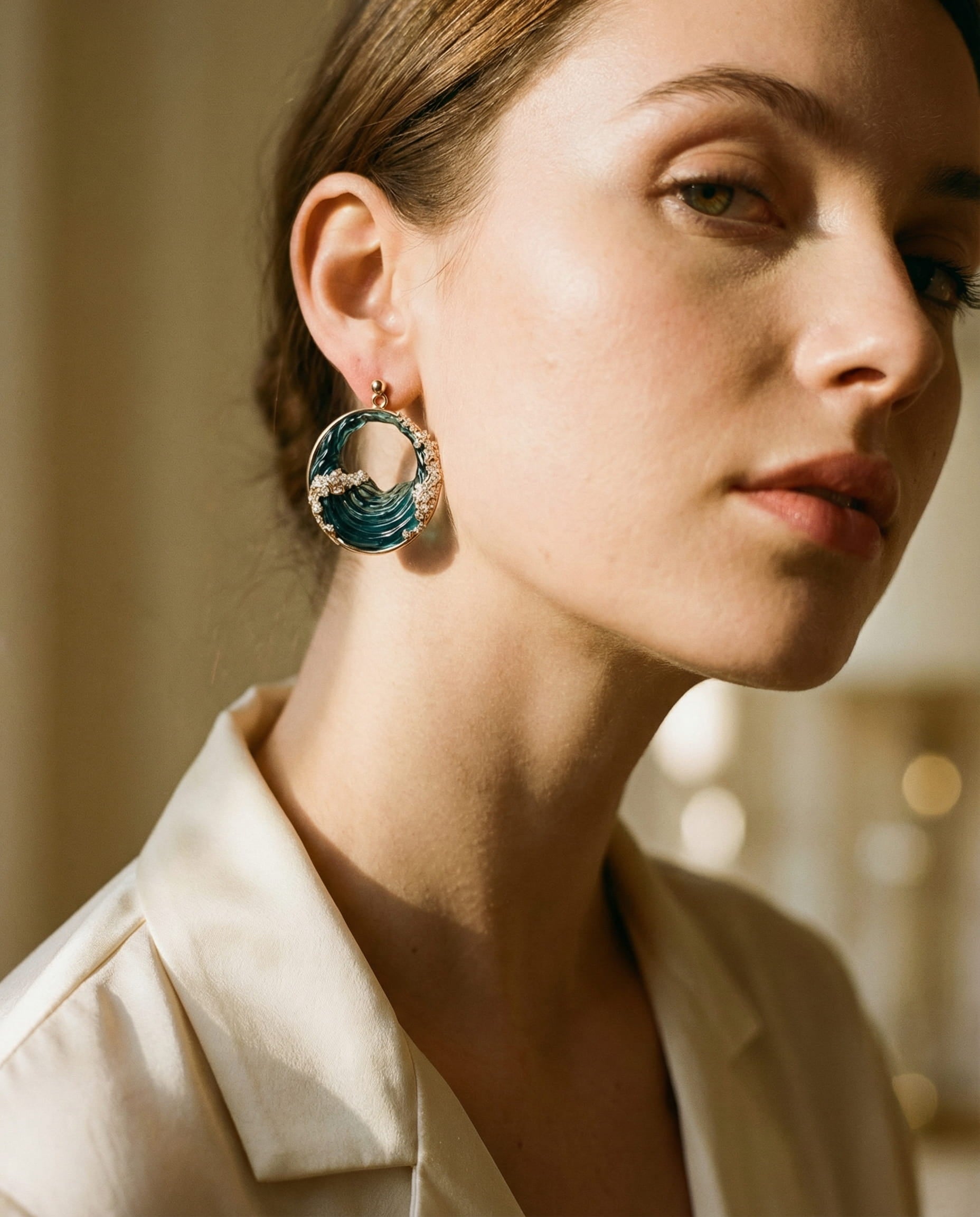 Vintage Round Ocean Earrings