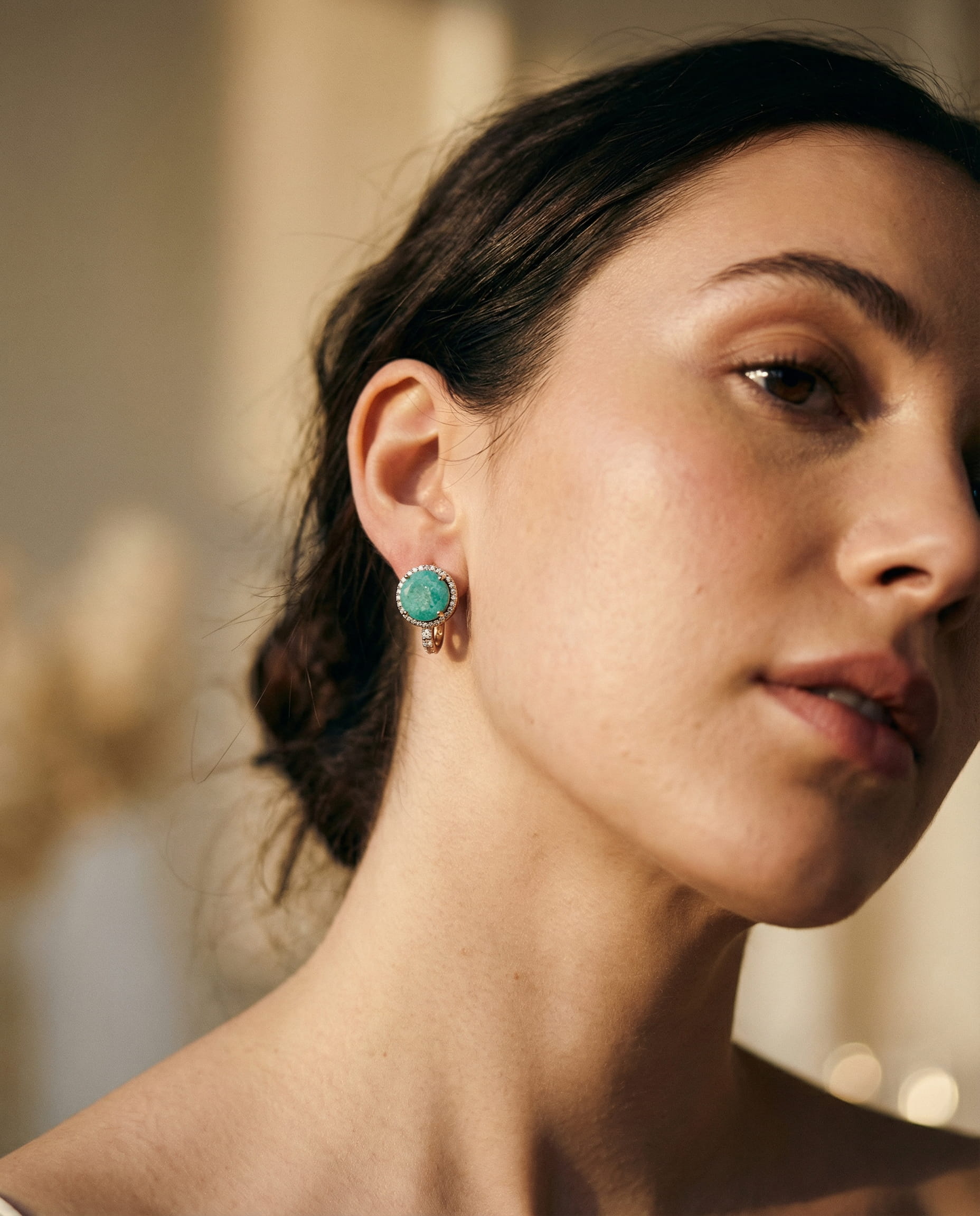 Elegant Gold Turquoise and Opal Earrings