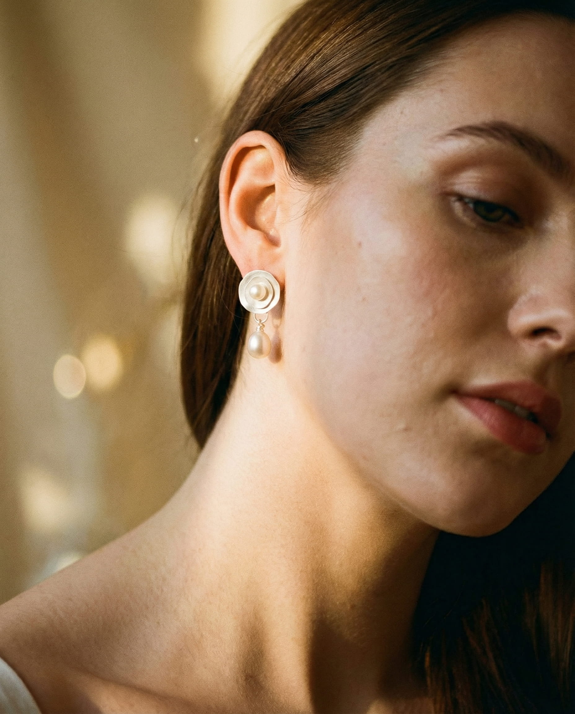 Vintage Silver Pearl Earrings