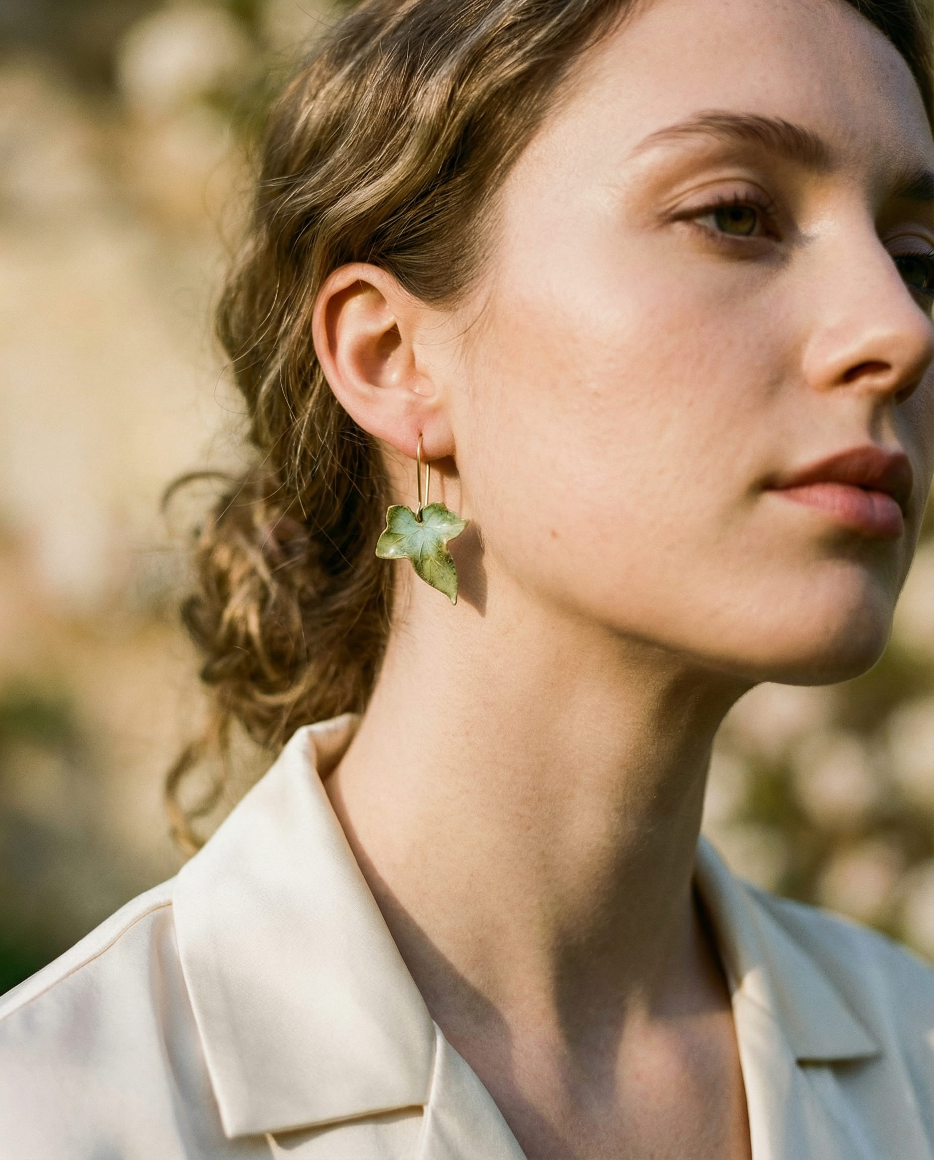 Green Leaf Earrings