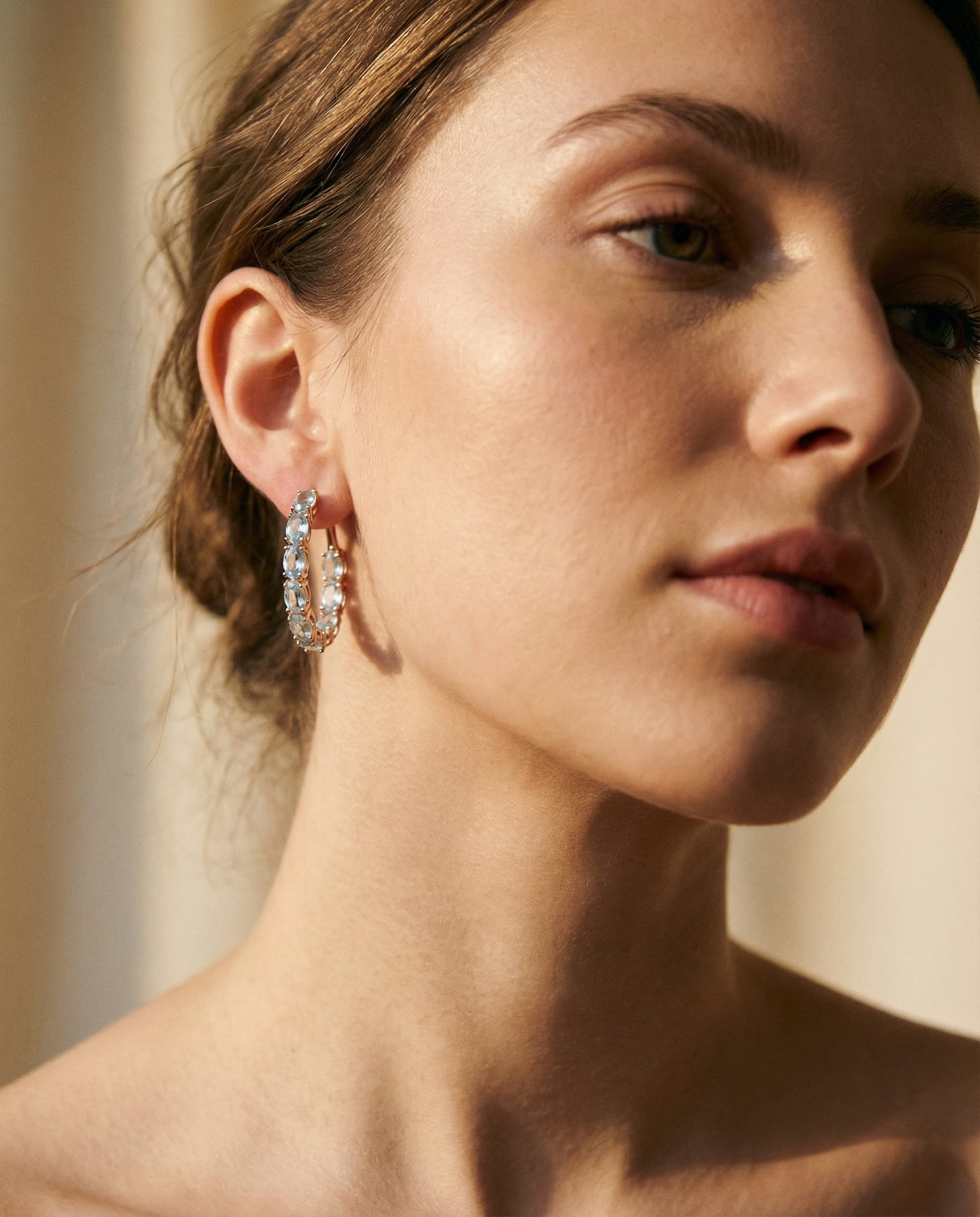 Elegant Turquoise and Cubic Zirconia Gold Earrings