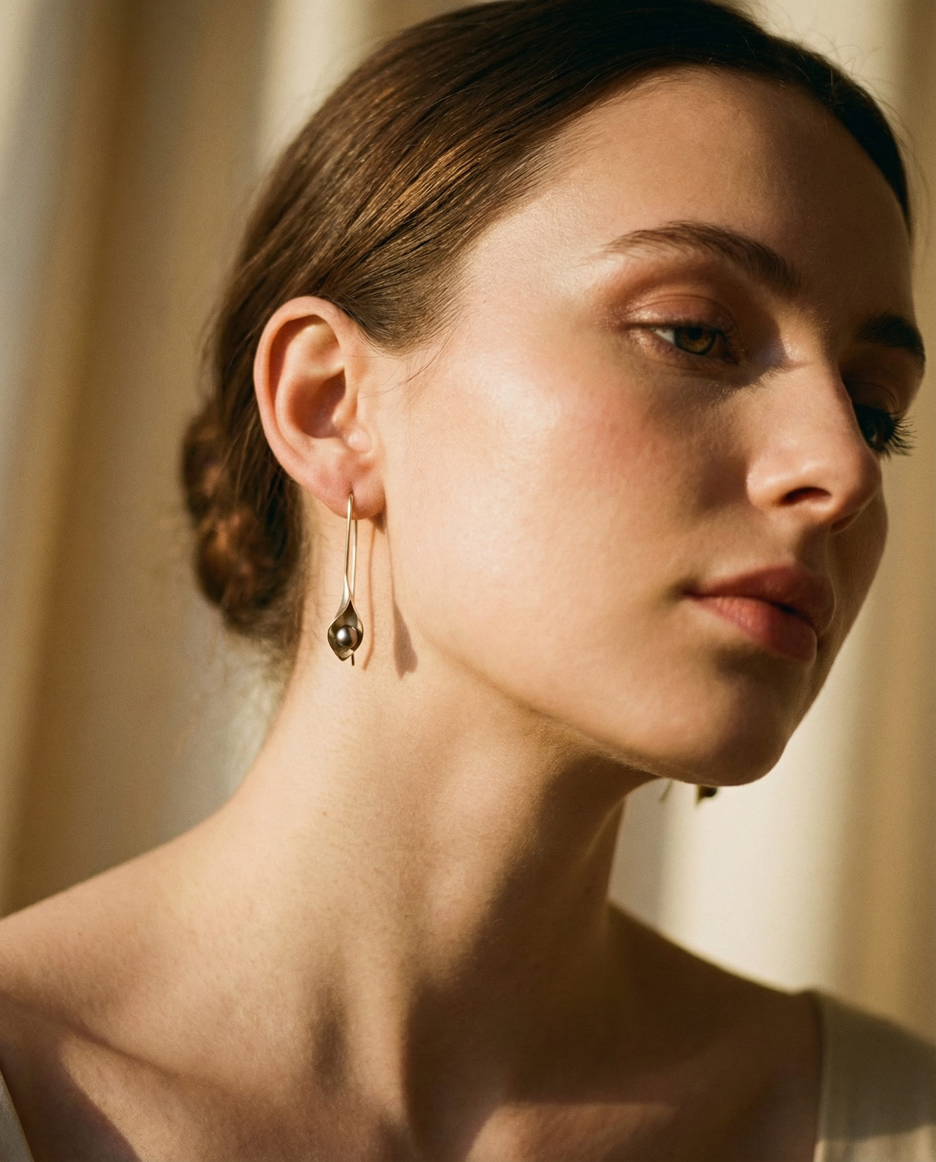 Vintage Leaf and Pearl Earrings