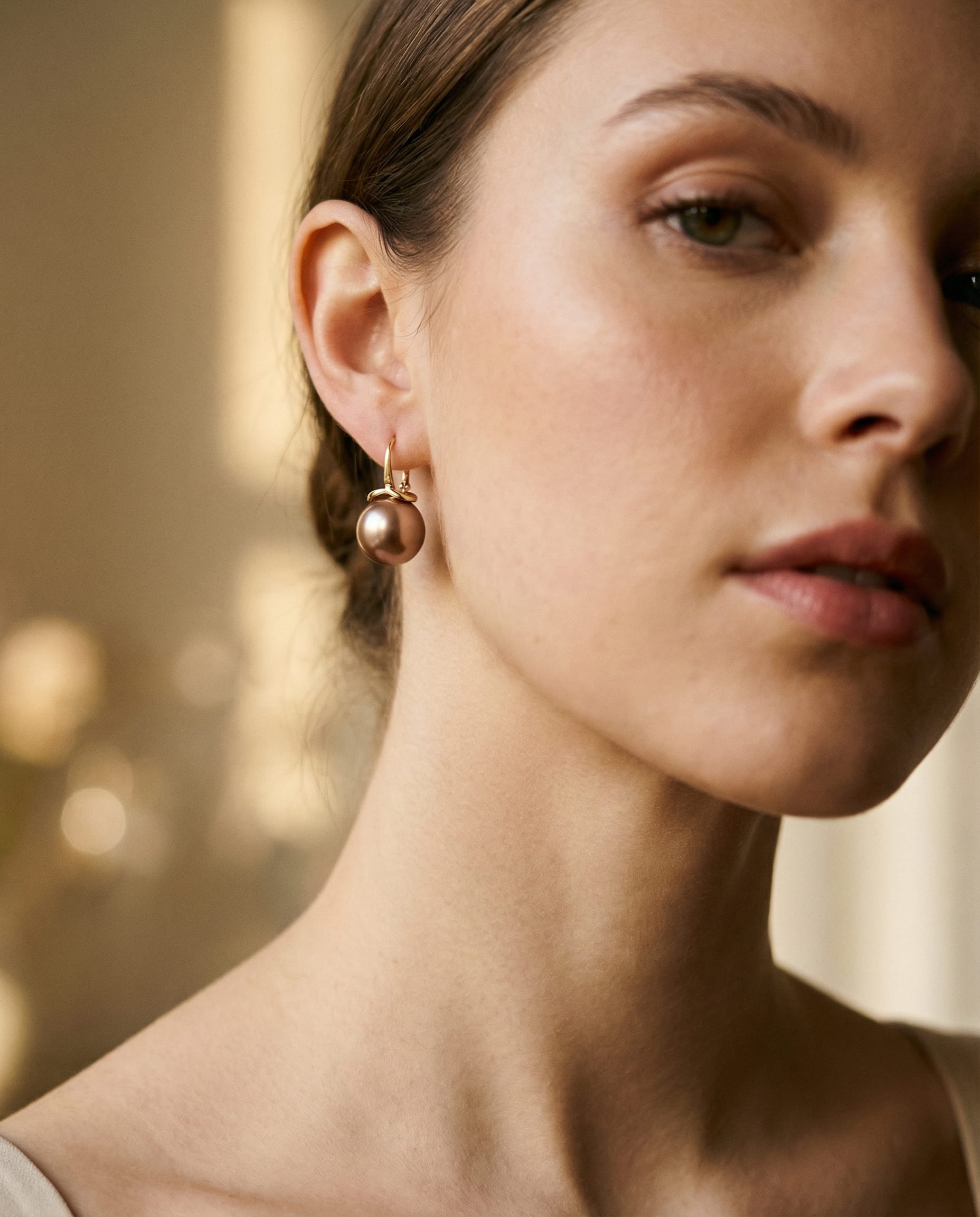 Chunky Gold Pearl Earrings