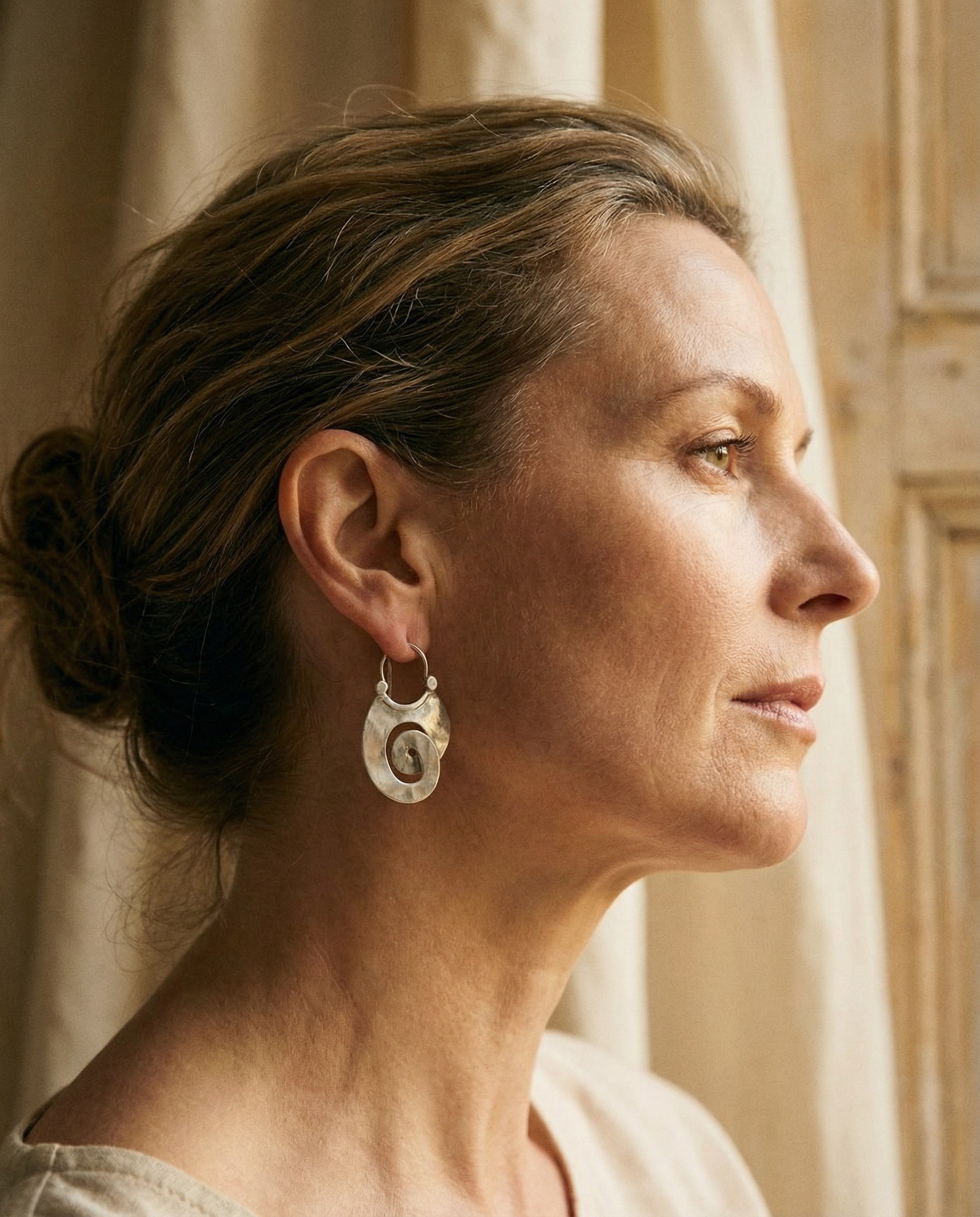 Vintage Silver Spiral Earrings