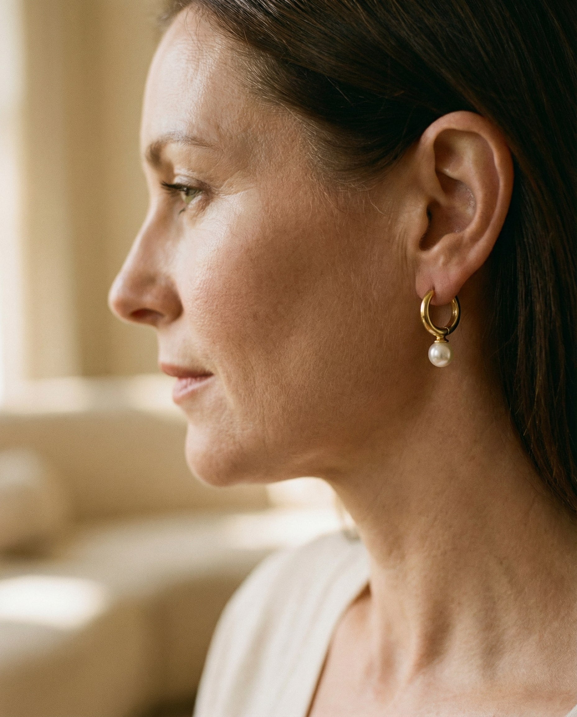 Small Gold-Plated Pearl Earrings