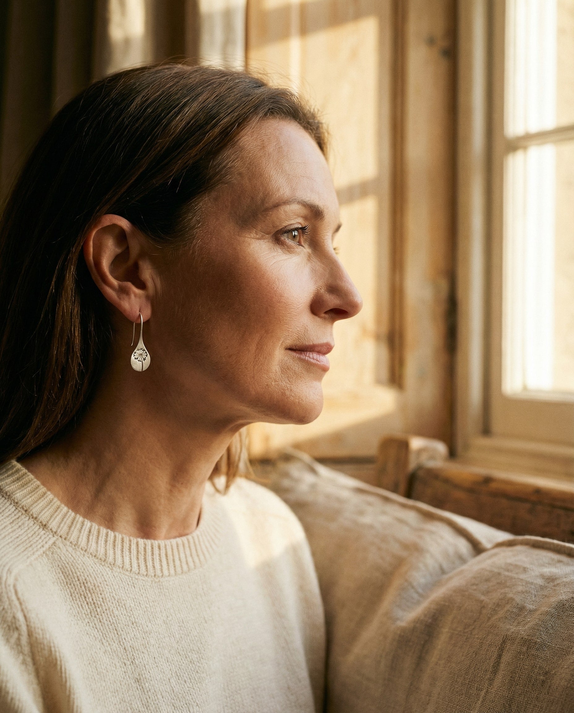 Silver Dandelion Earrings