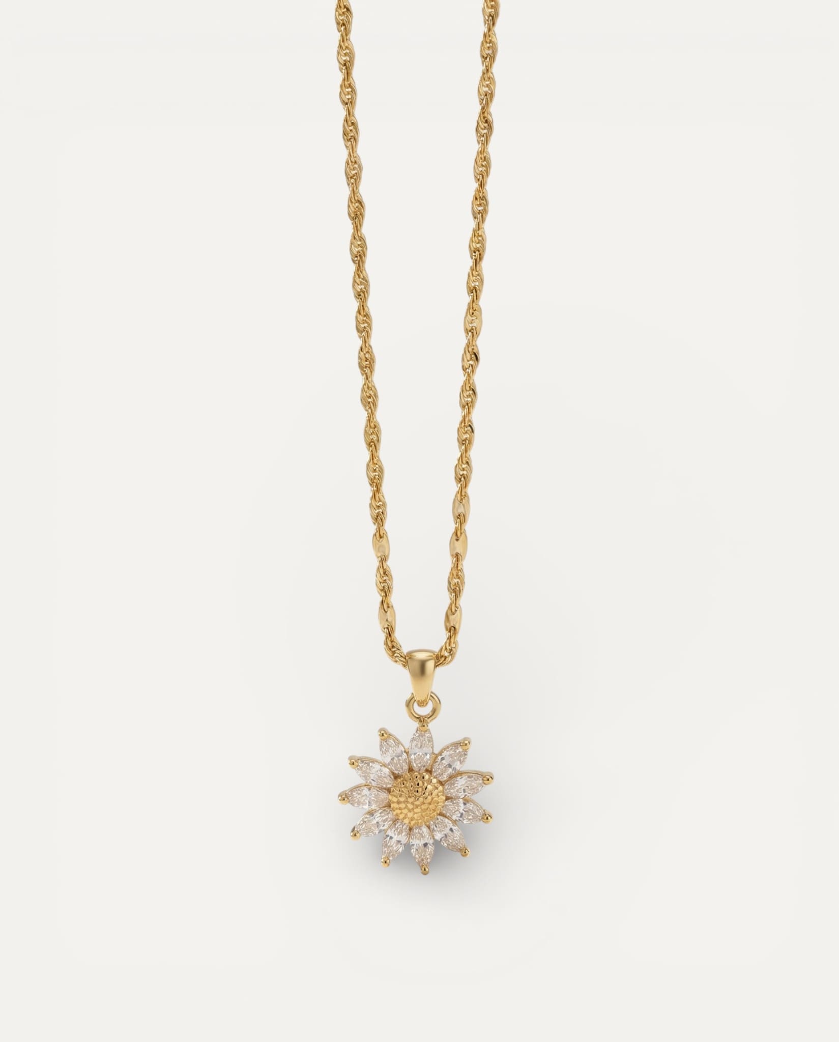 Gold Crystal Sunflower Necklace