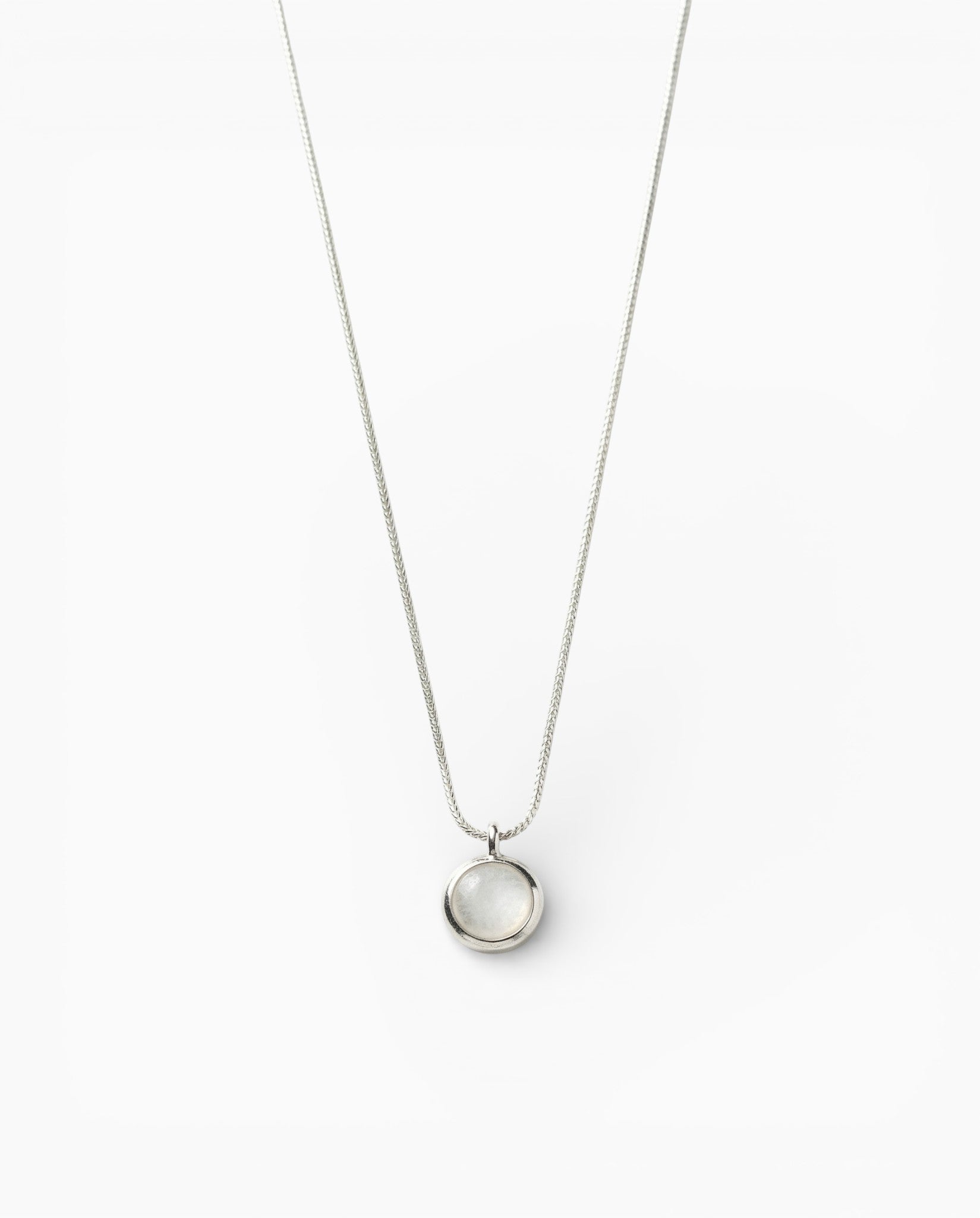 Classic Solitaire Pendant Silver Necklace