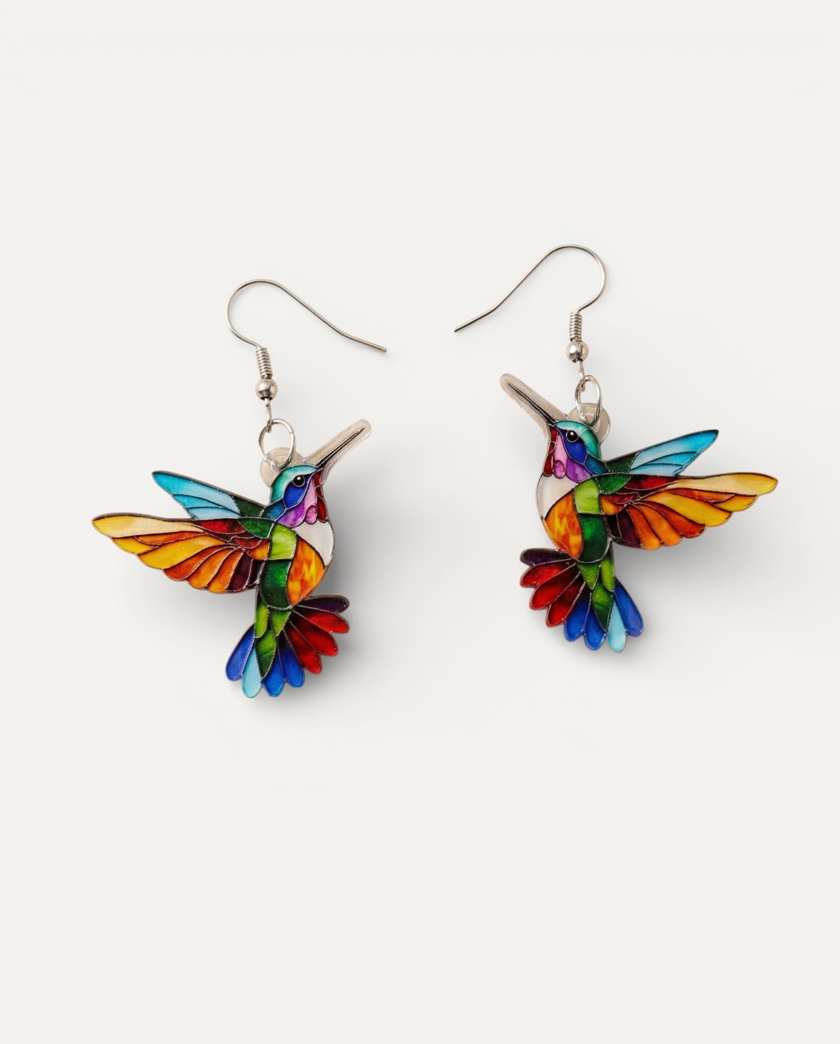 Acrylic Hummingbird Drop Earrings