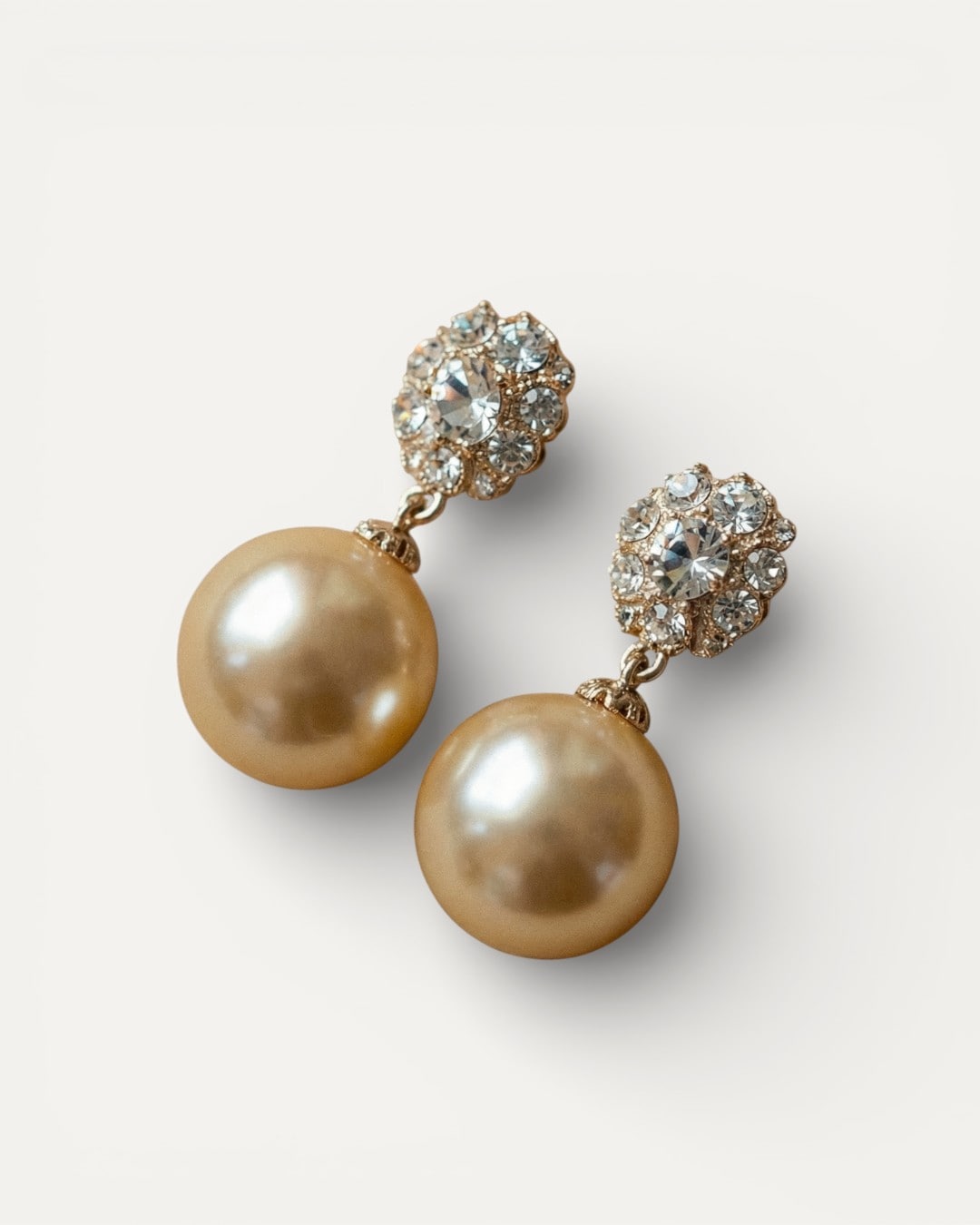 Cubic Zirconia and Pearl Earrings