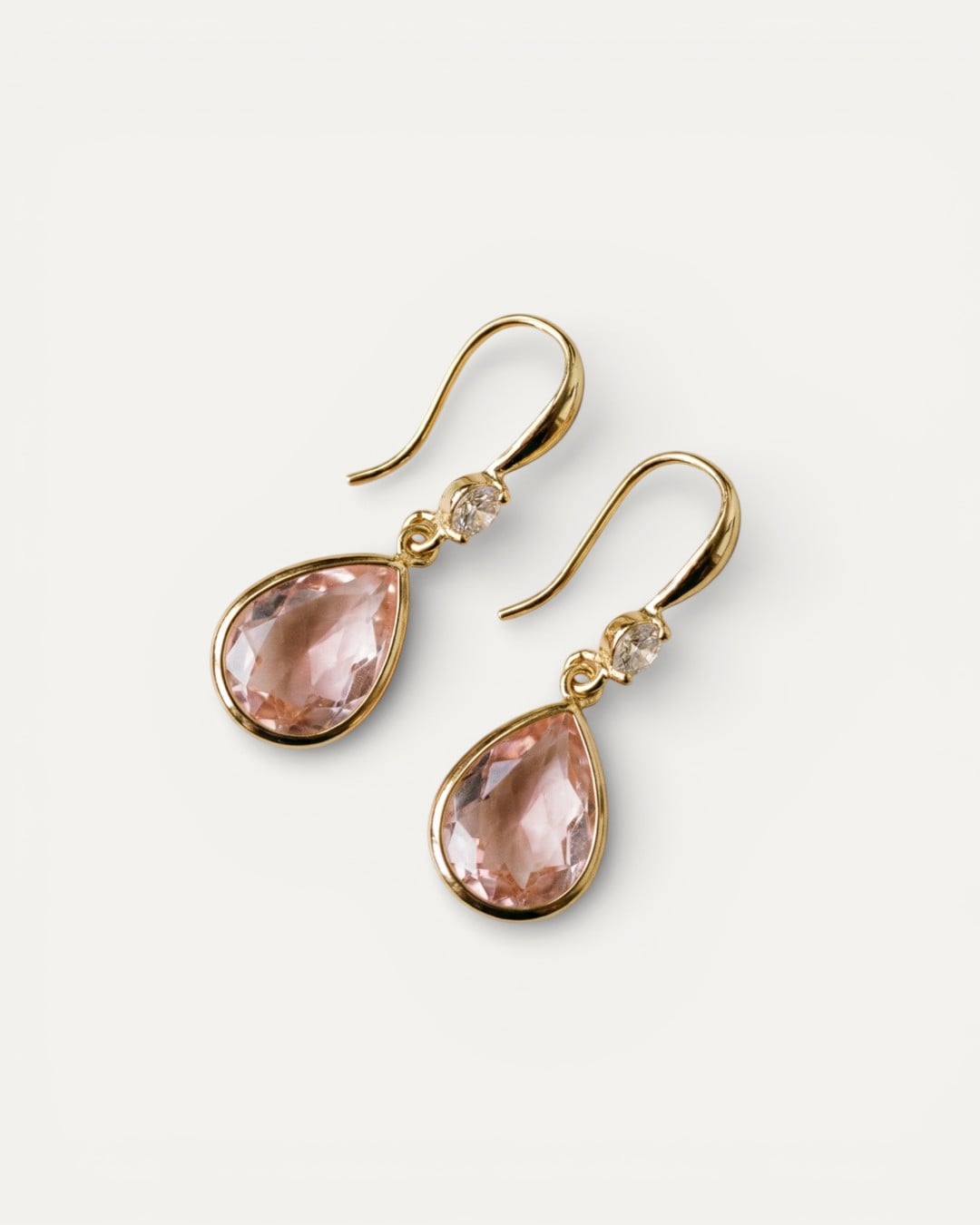 Vintage Pink Crystal Drop Earrings