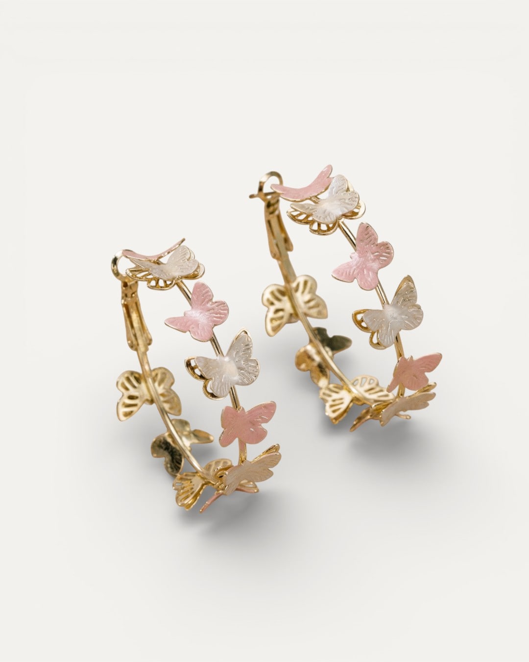 Vintage Butterfly Hoop Earrings