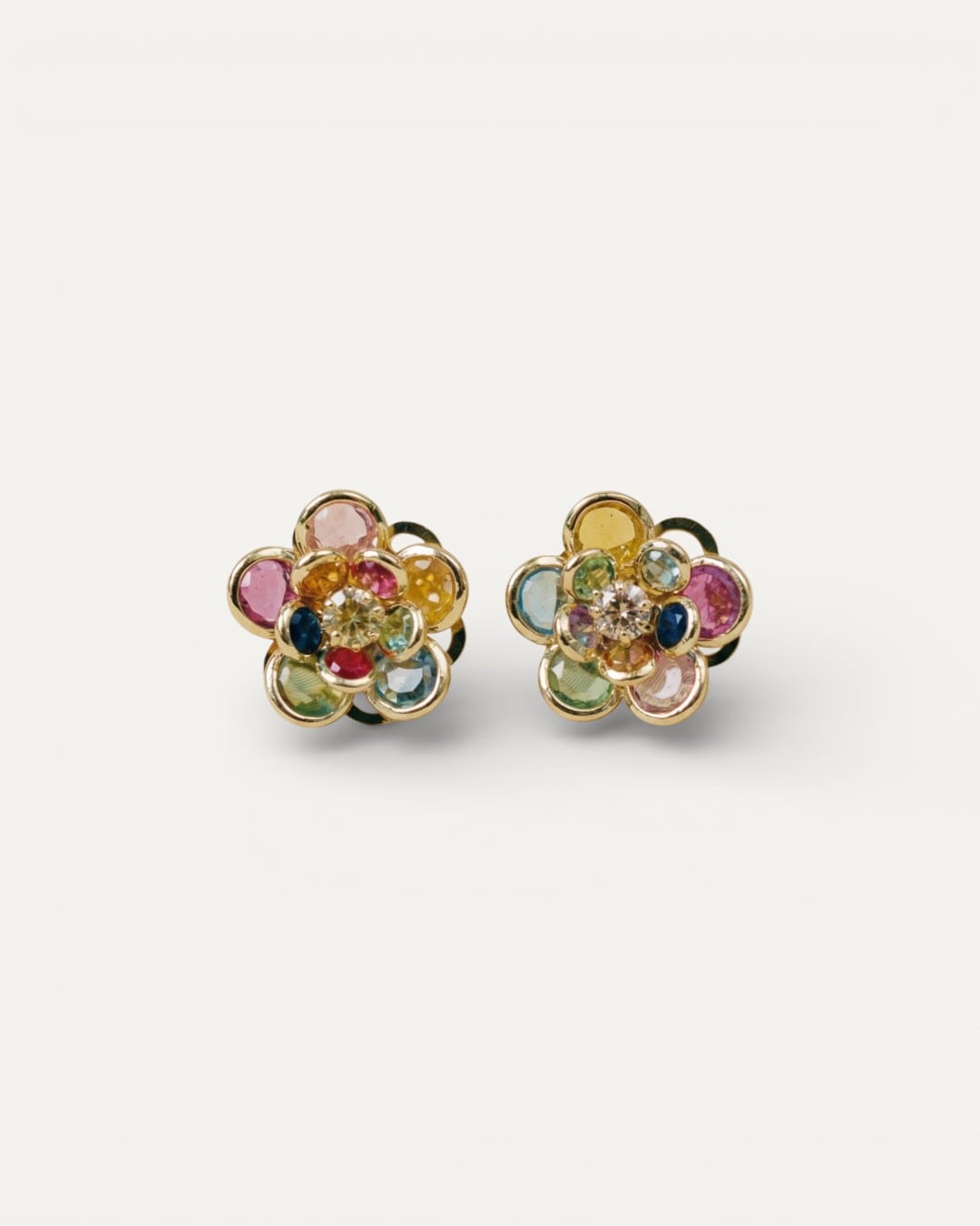 Elegant Flower Colourful Crystal Earrings