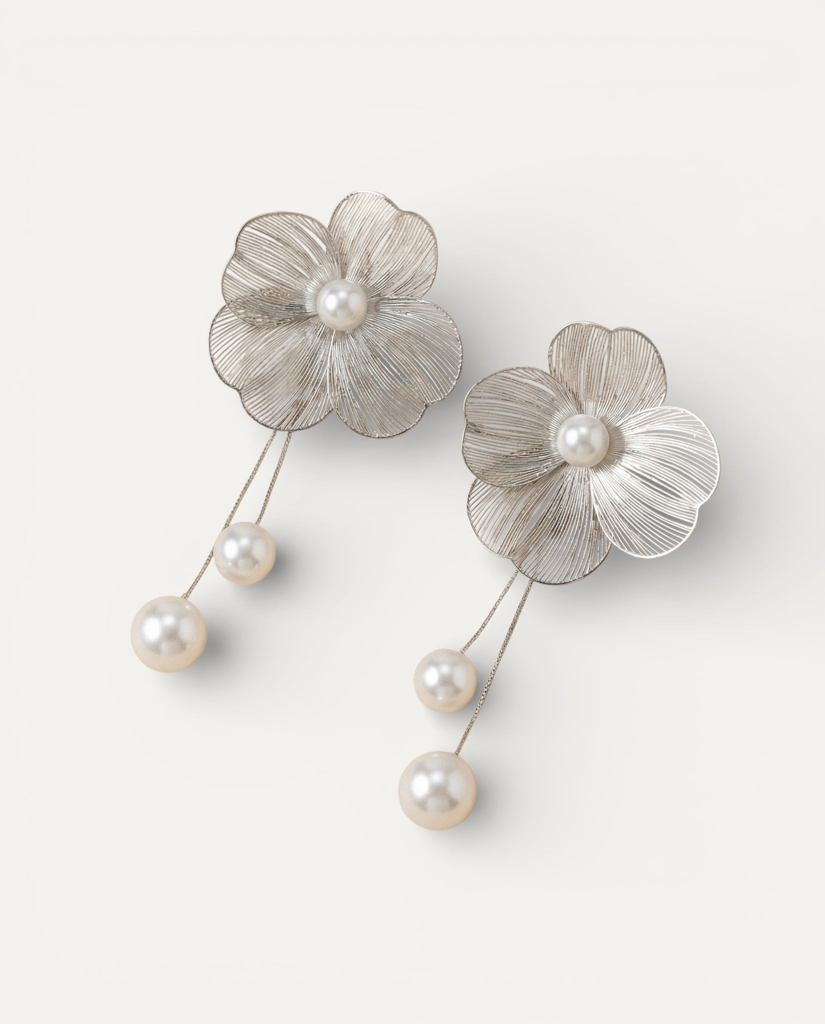 Bohemian Pearl and Petal Earrings