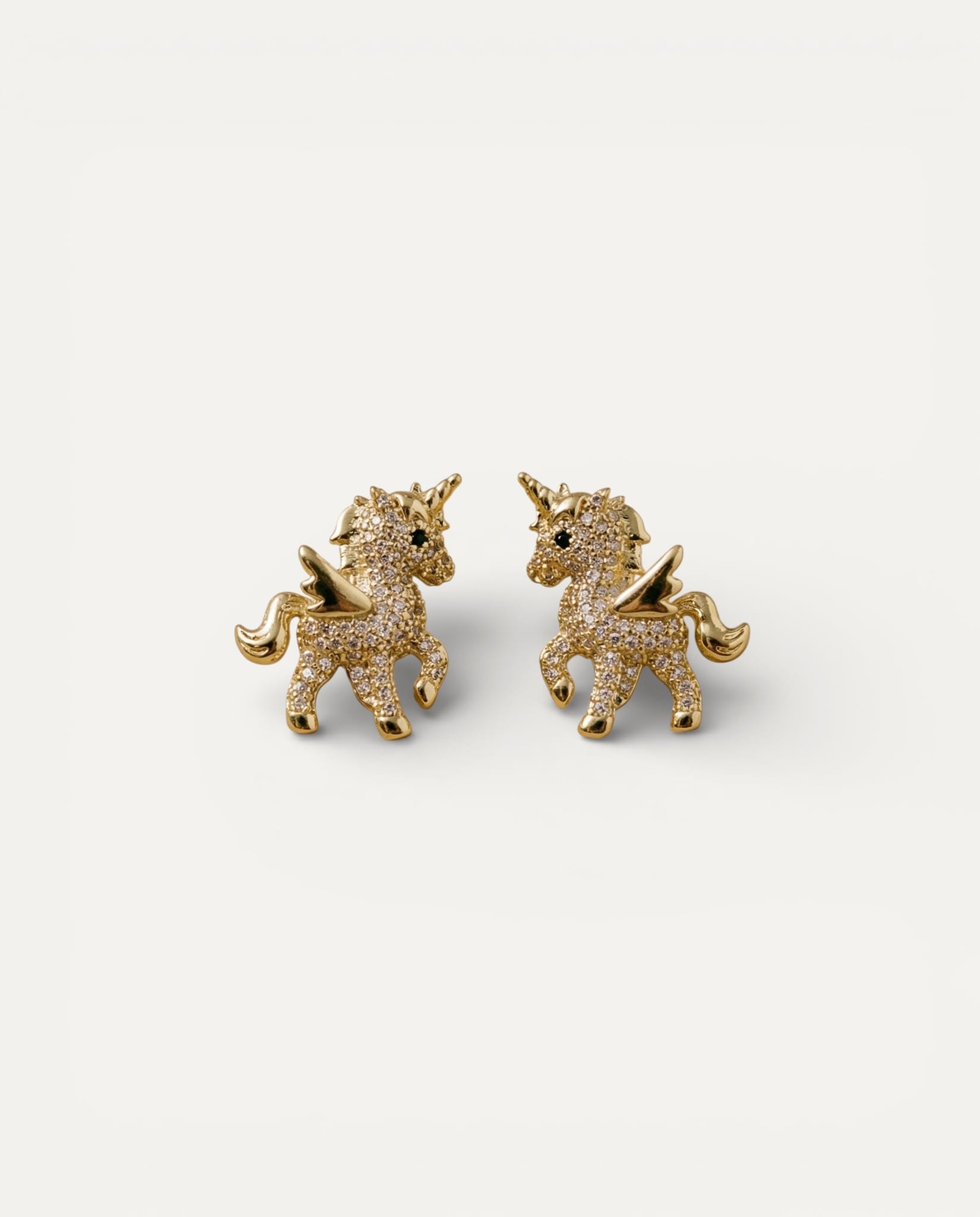Sparkling Gold Unicorn Earrings